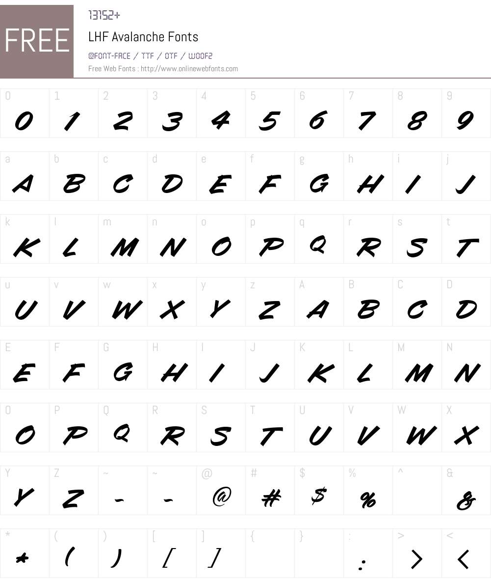 LHF Avalanche Font Screenshots