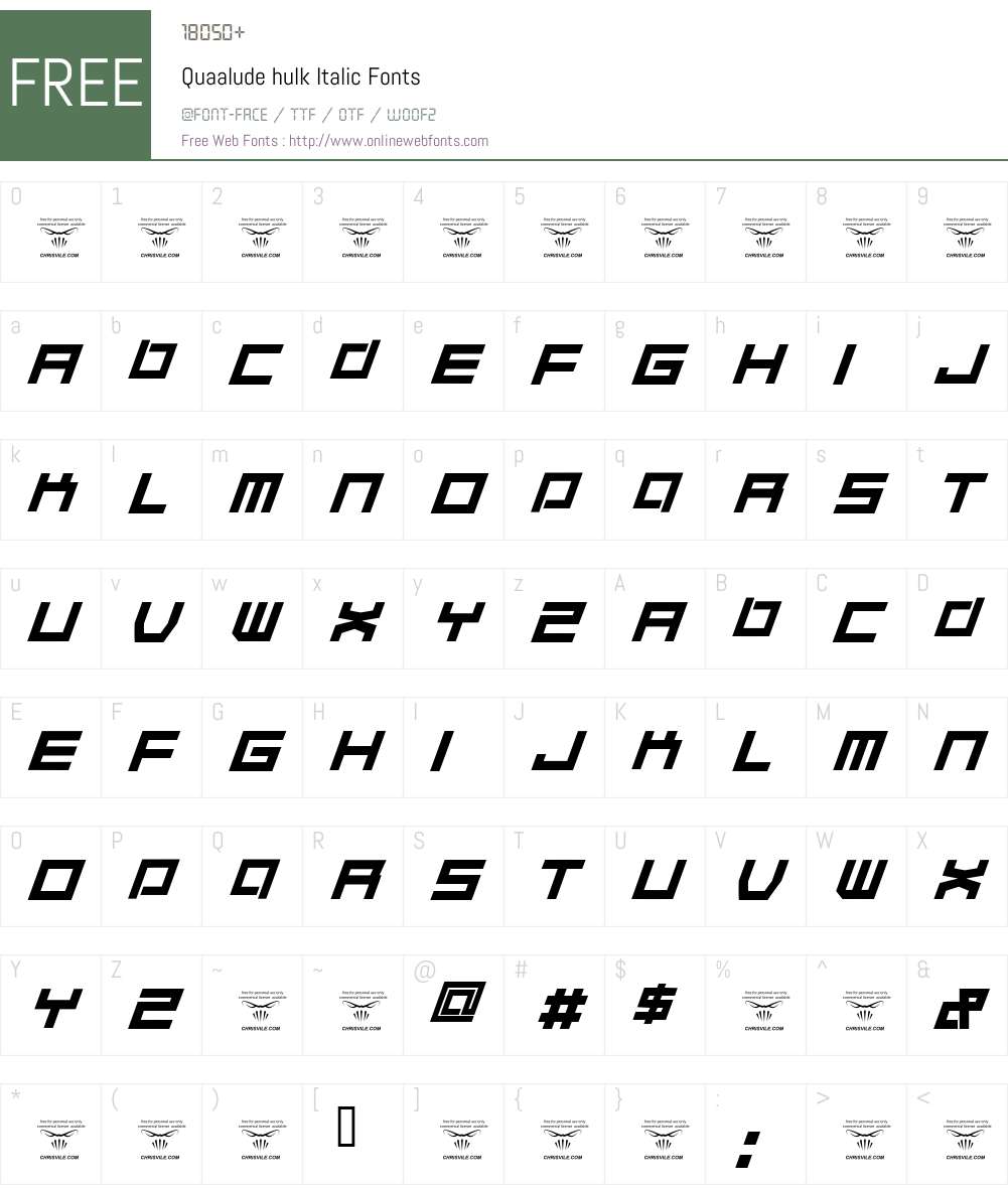 Quaalude hulk Font Screenshots