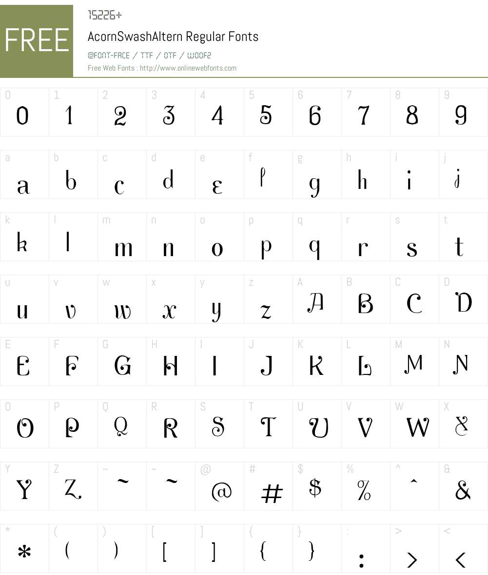 AcornSwashAltern Font Screenshots