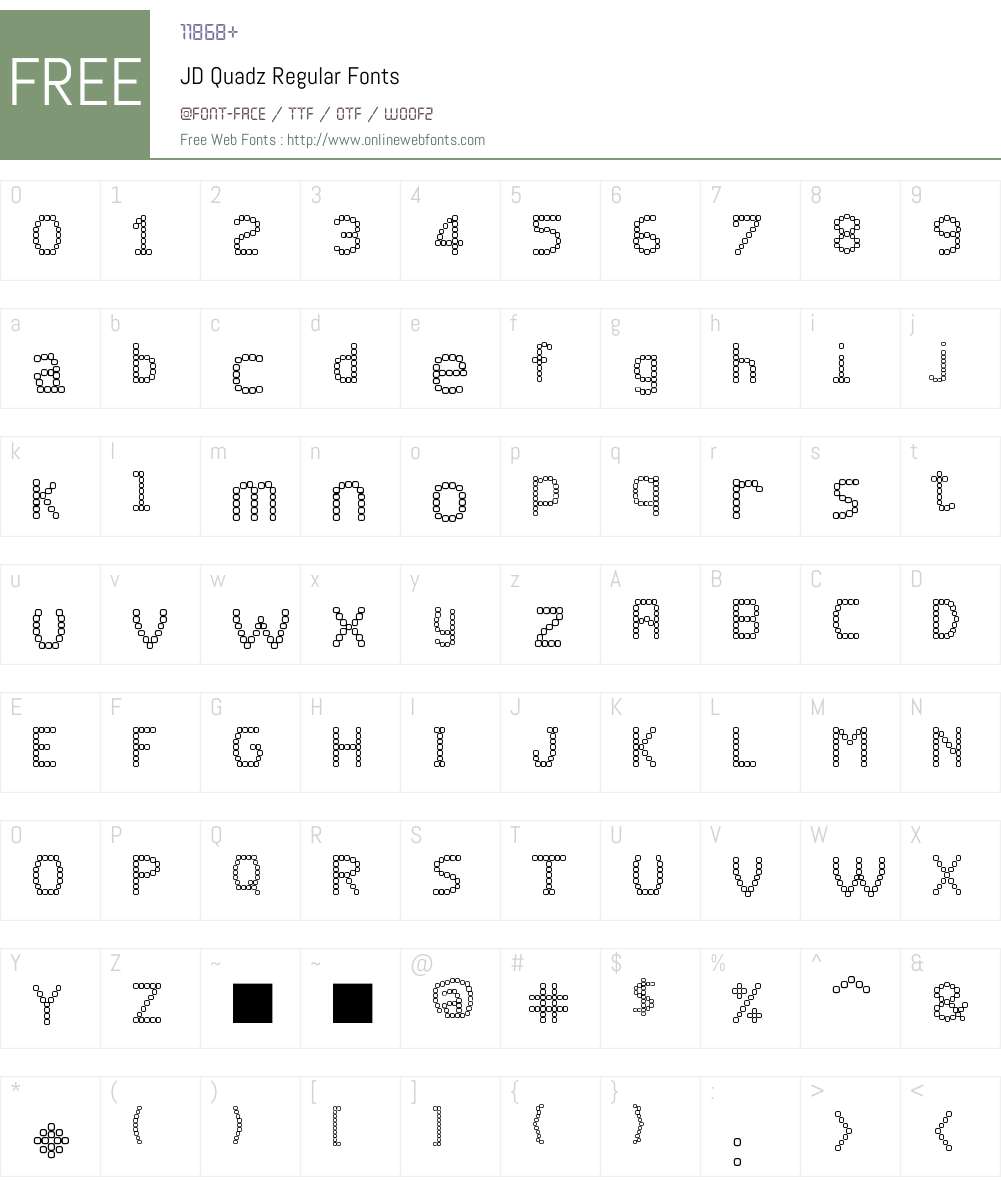 JD Quadz Font Screenshots