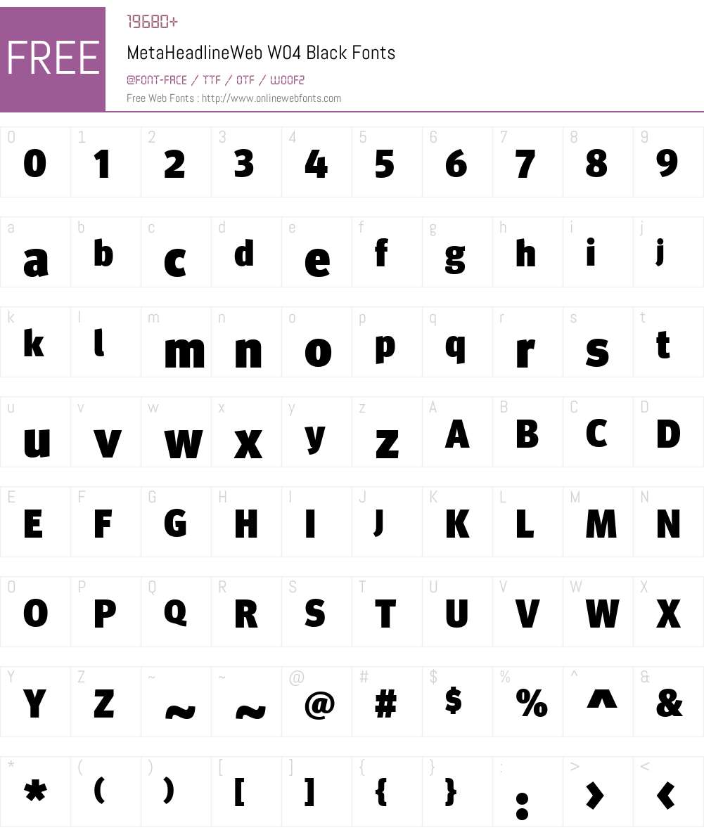FF Meta Headline Font Screenshots