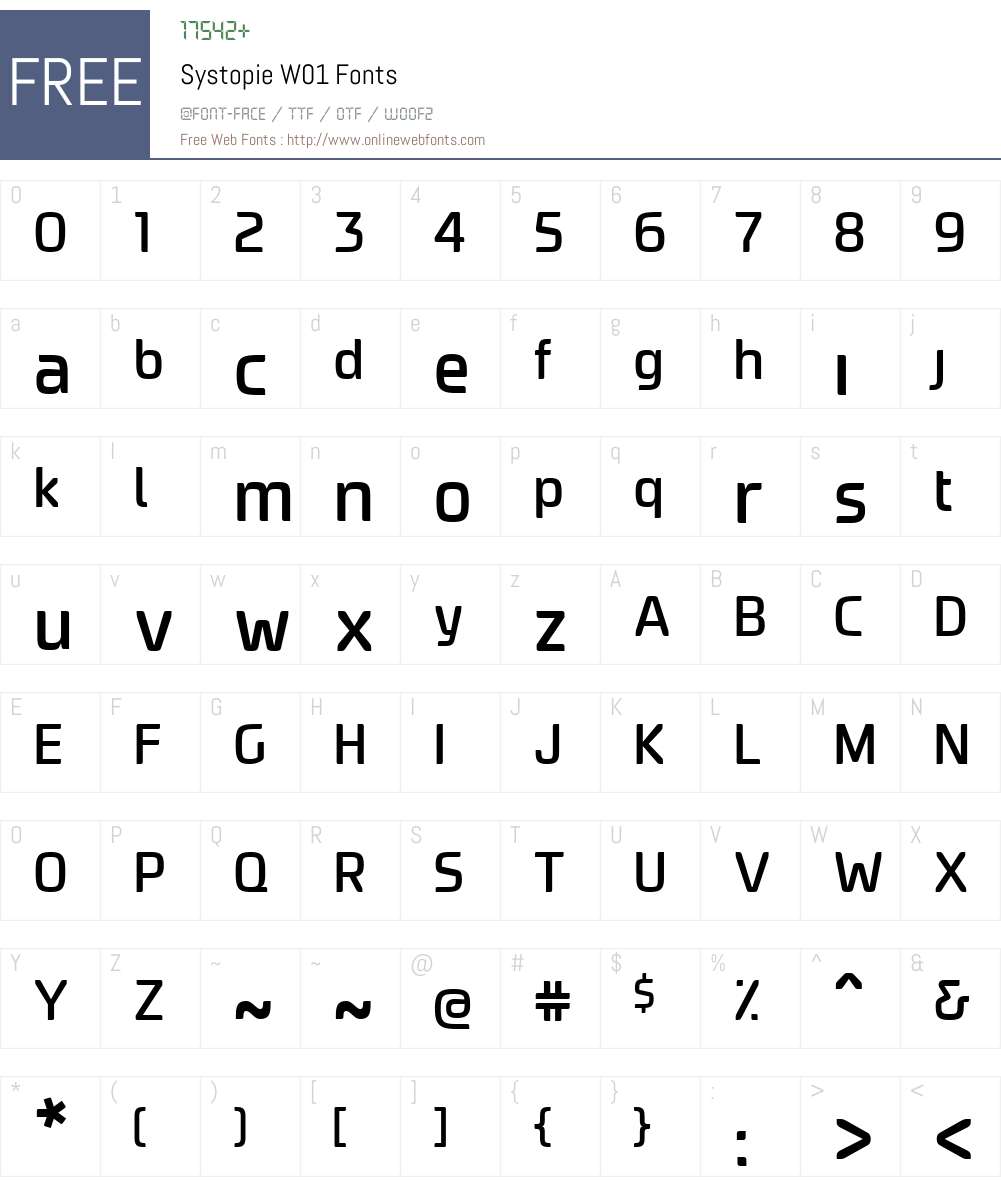 SystopieW01 Font Screenshots