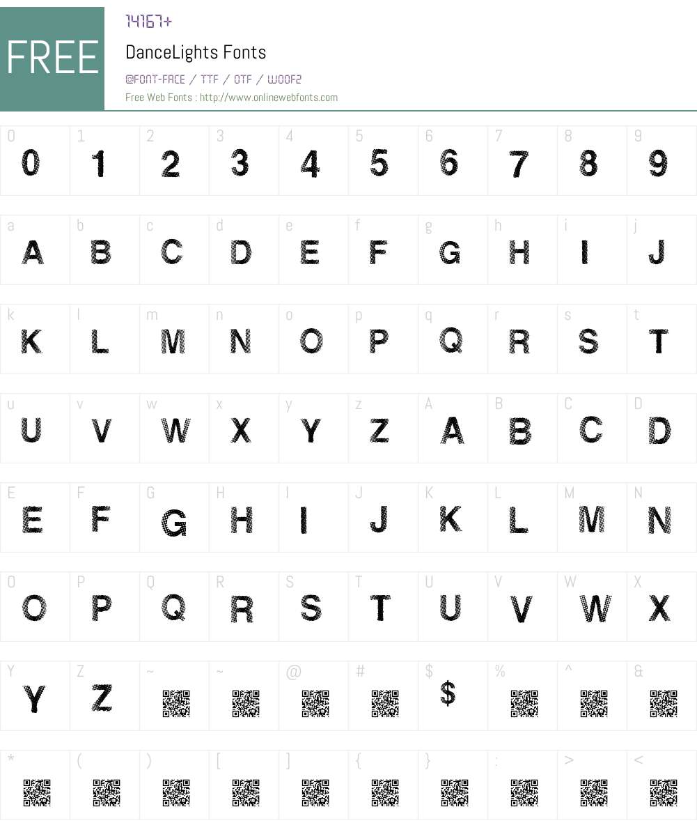 DanceLights Font Screenshots