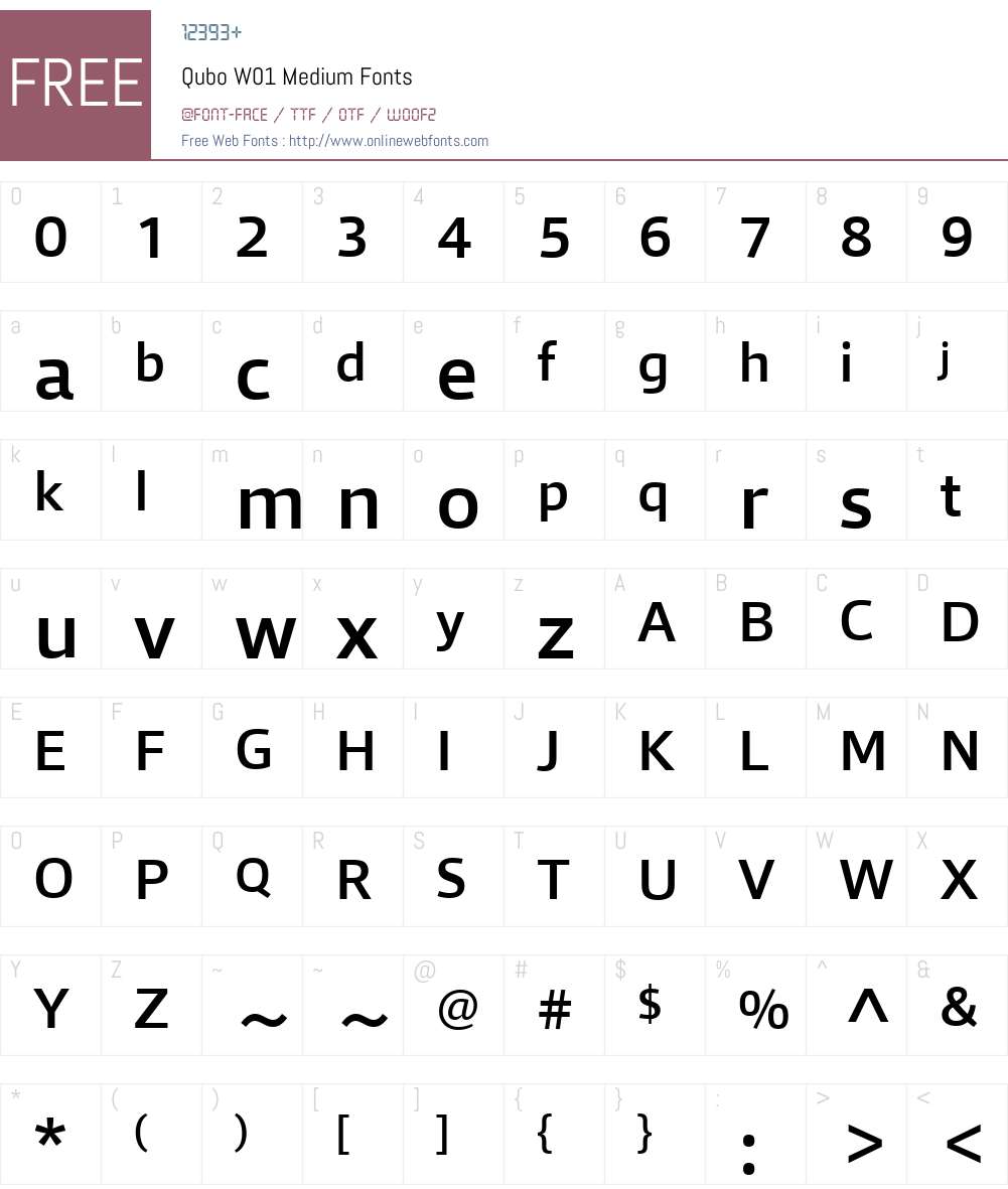 QuboW01-Medium Font Screenshots