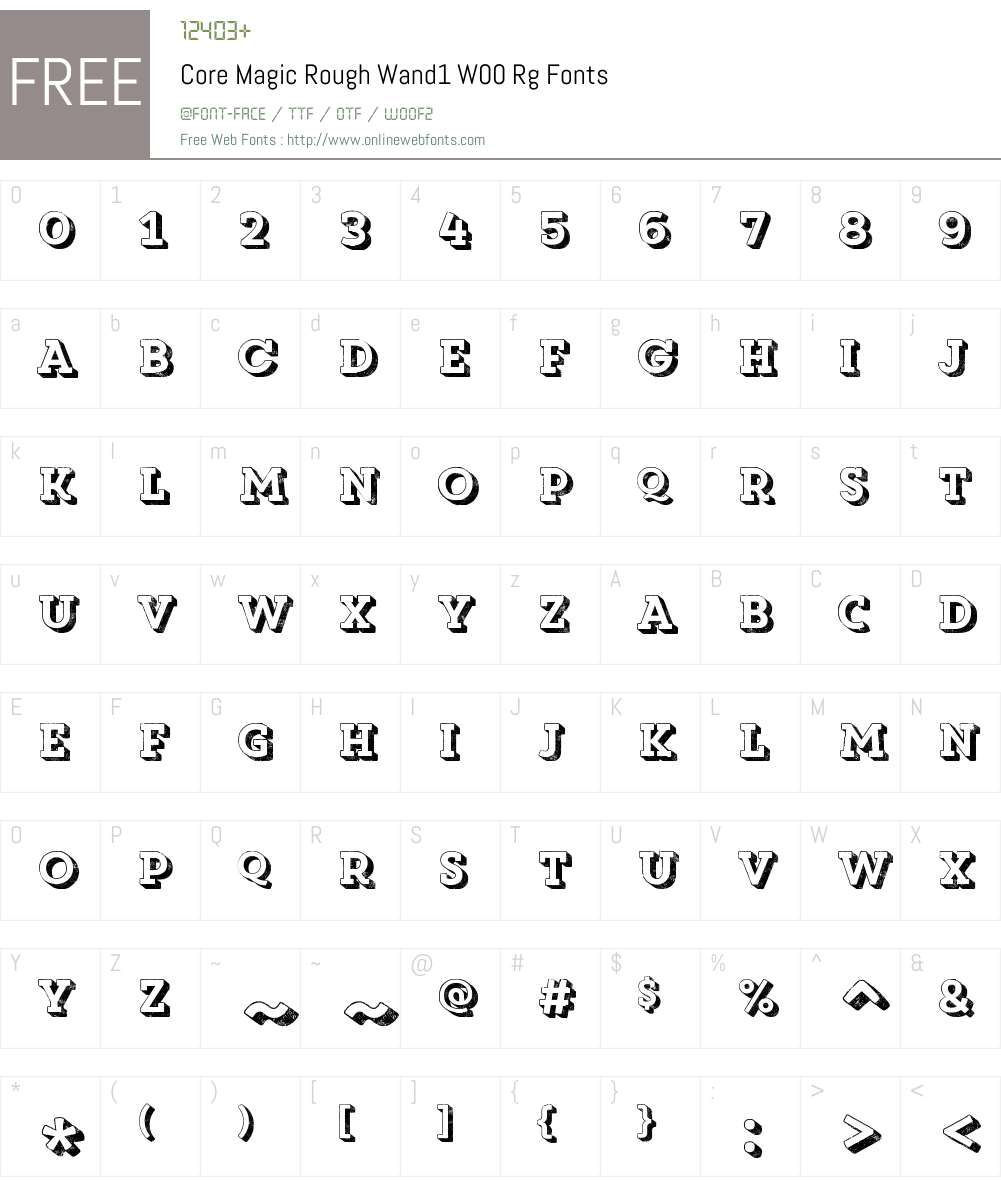 CoreMagicRoughWand1W00-Rg Font Screenshots