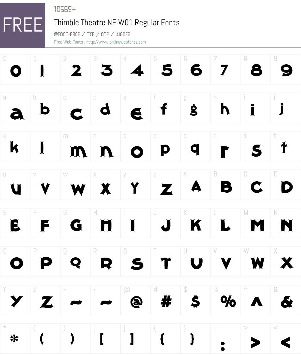 ThimbleTheatreNFW01-Regular Font Screenshots