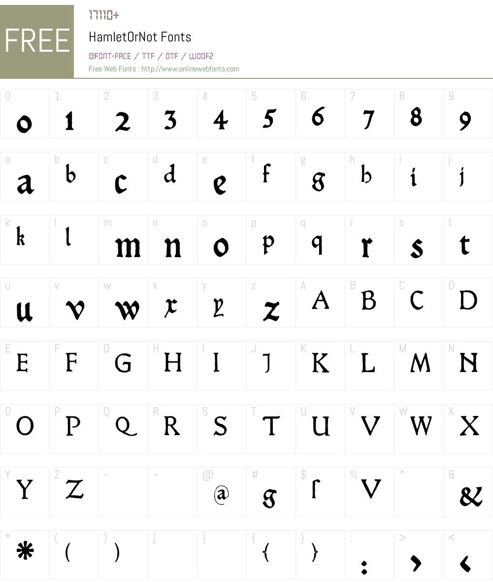 HamletOrNot Font Screenshots