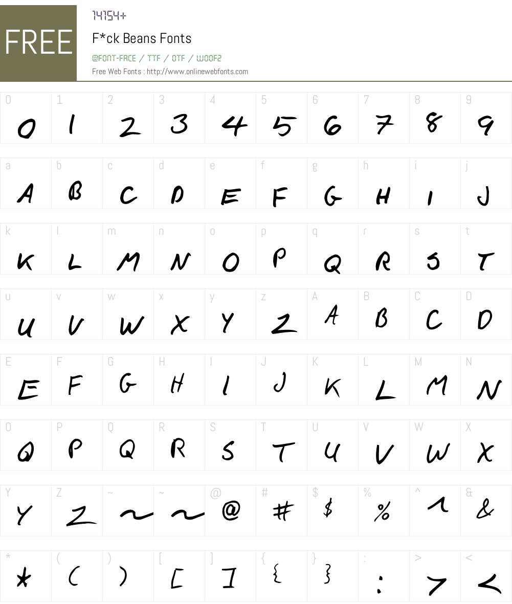 F*ck Beans Font Screenshots
