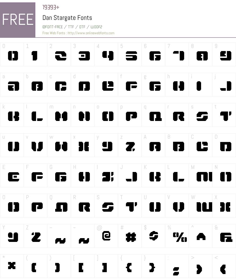 Dan Stargate Font Screenshots