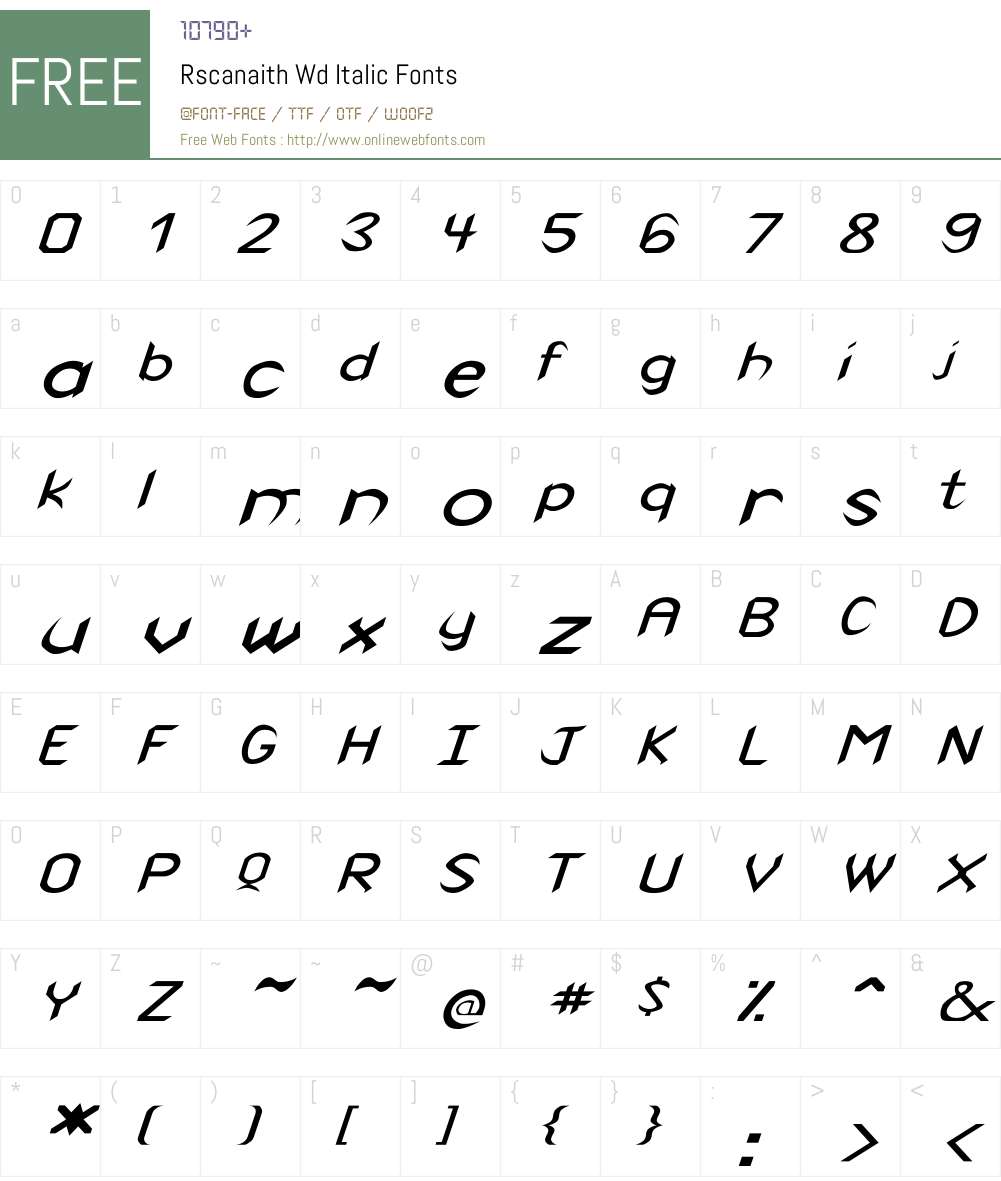 Rscanaith Wd italic Font Screenshots