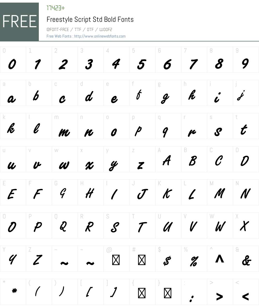 Freestyle Script Std Font Screenshots