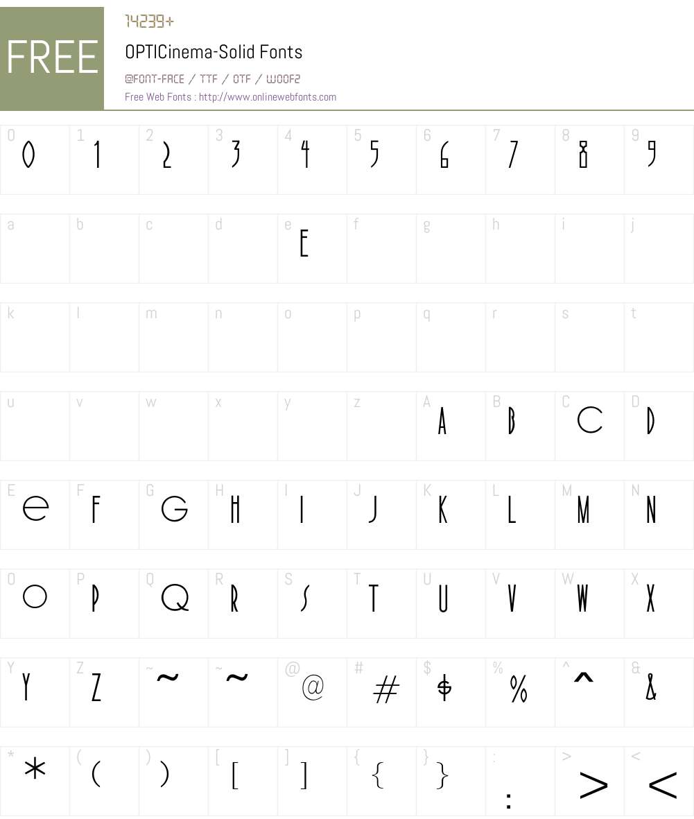 OPTICinema-Solid Font Screenshots