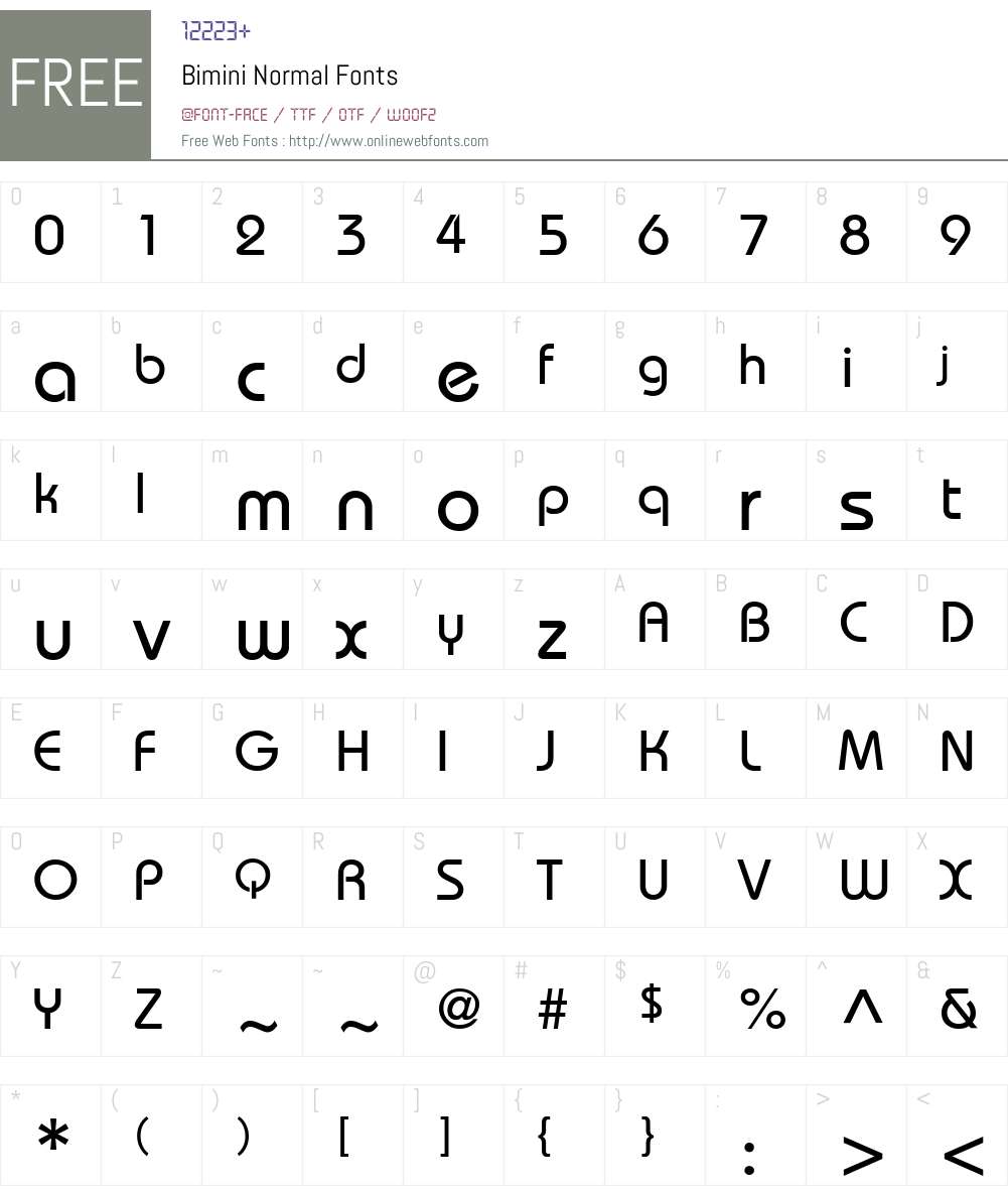Bimini Font Screenshots
