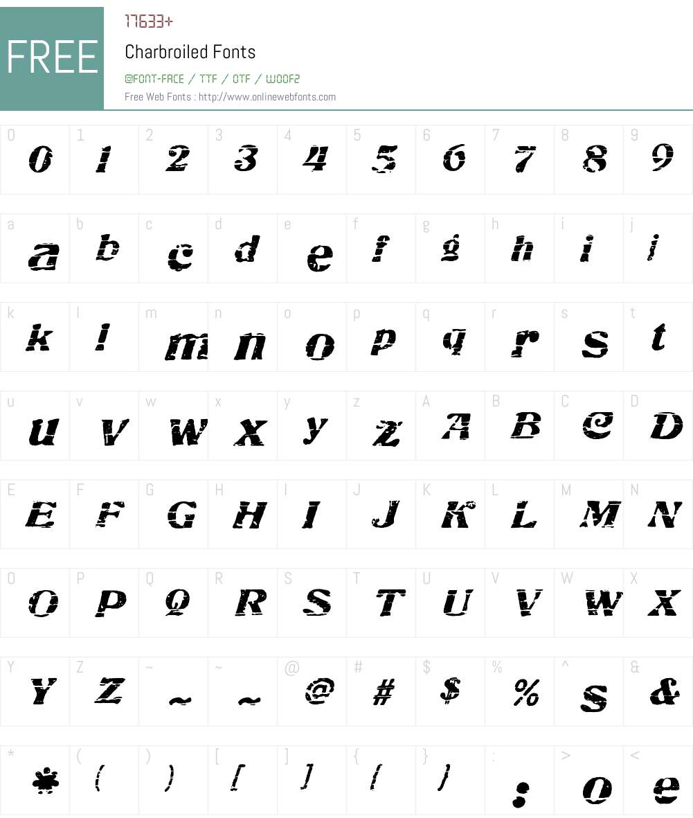 Charbroiled Font Screenshots