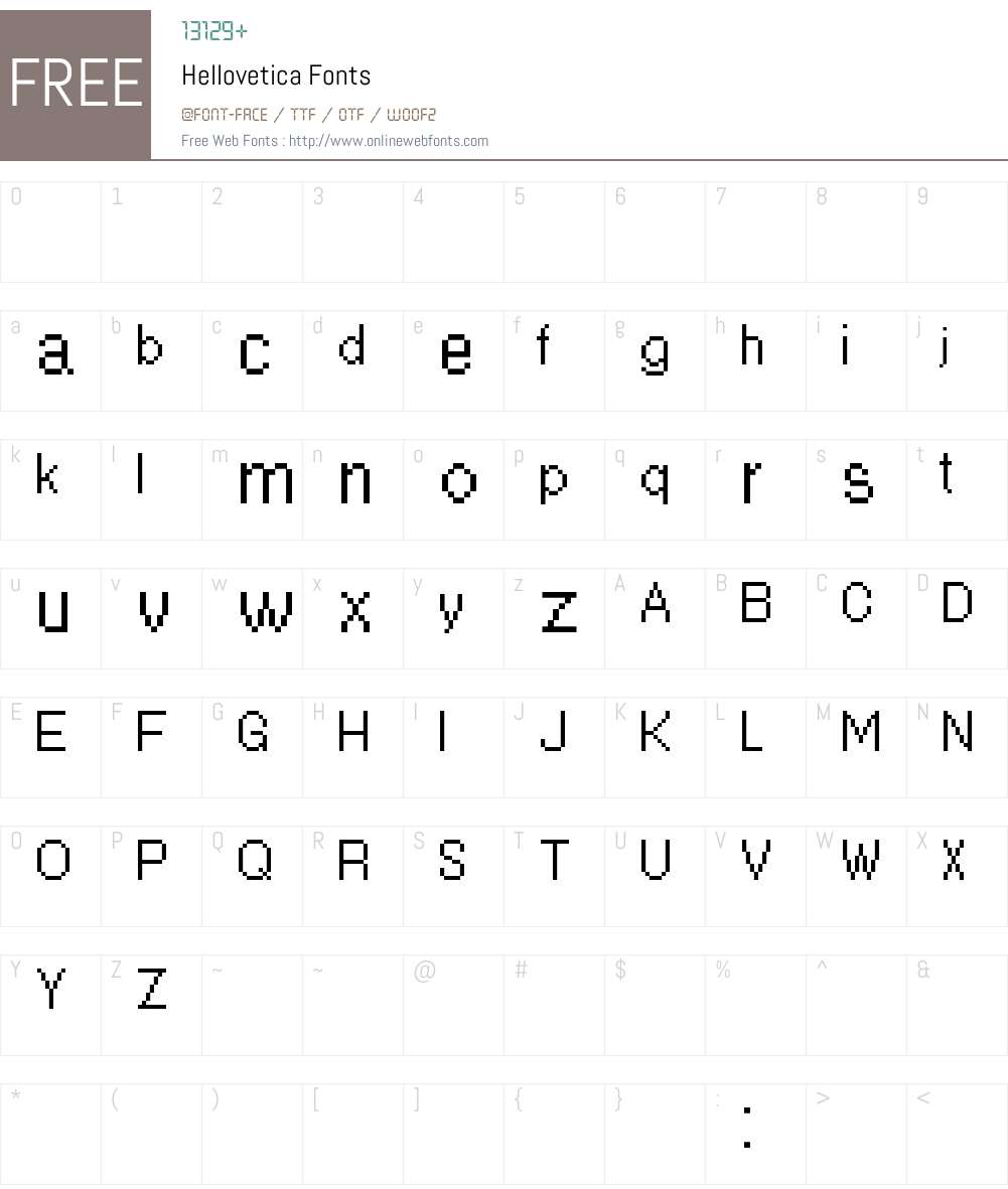 Hellovetica Font Screenshots