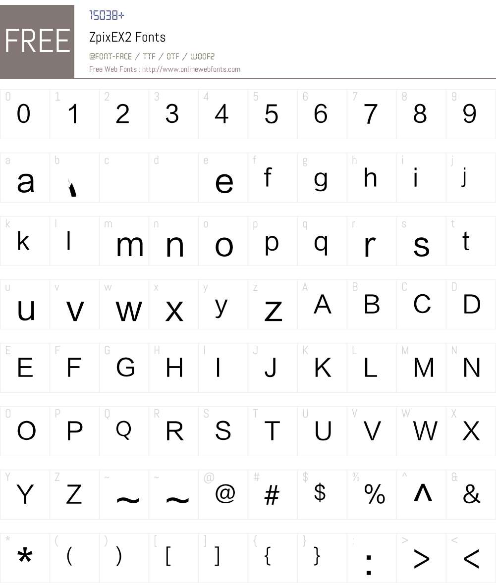 ZpixEX2 Font Screenshots