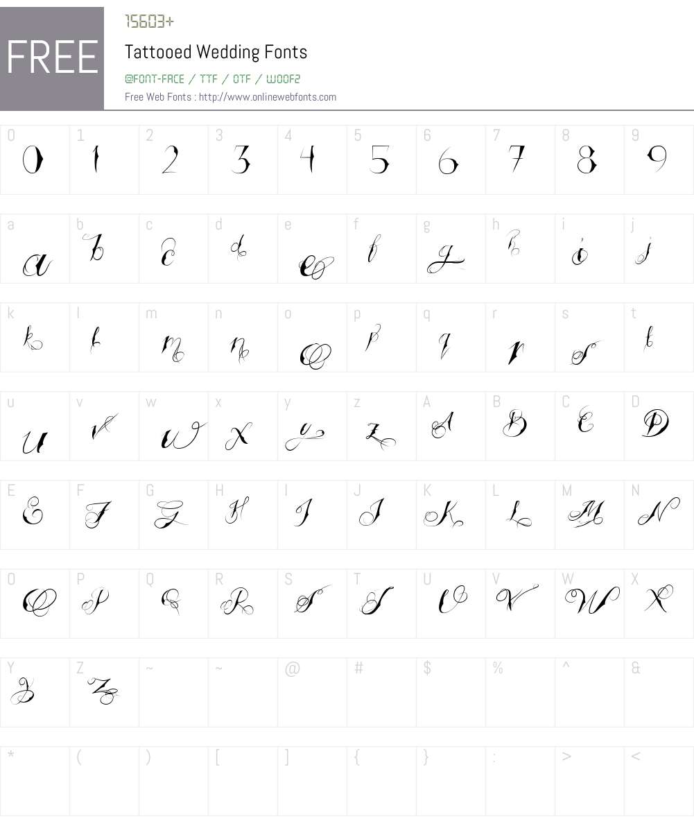 Tattooed Wedding Font Screenshots