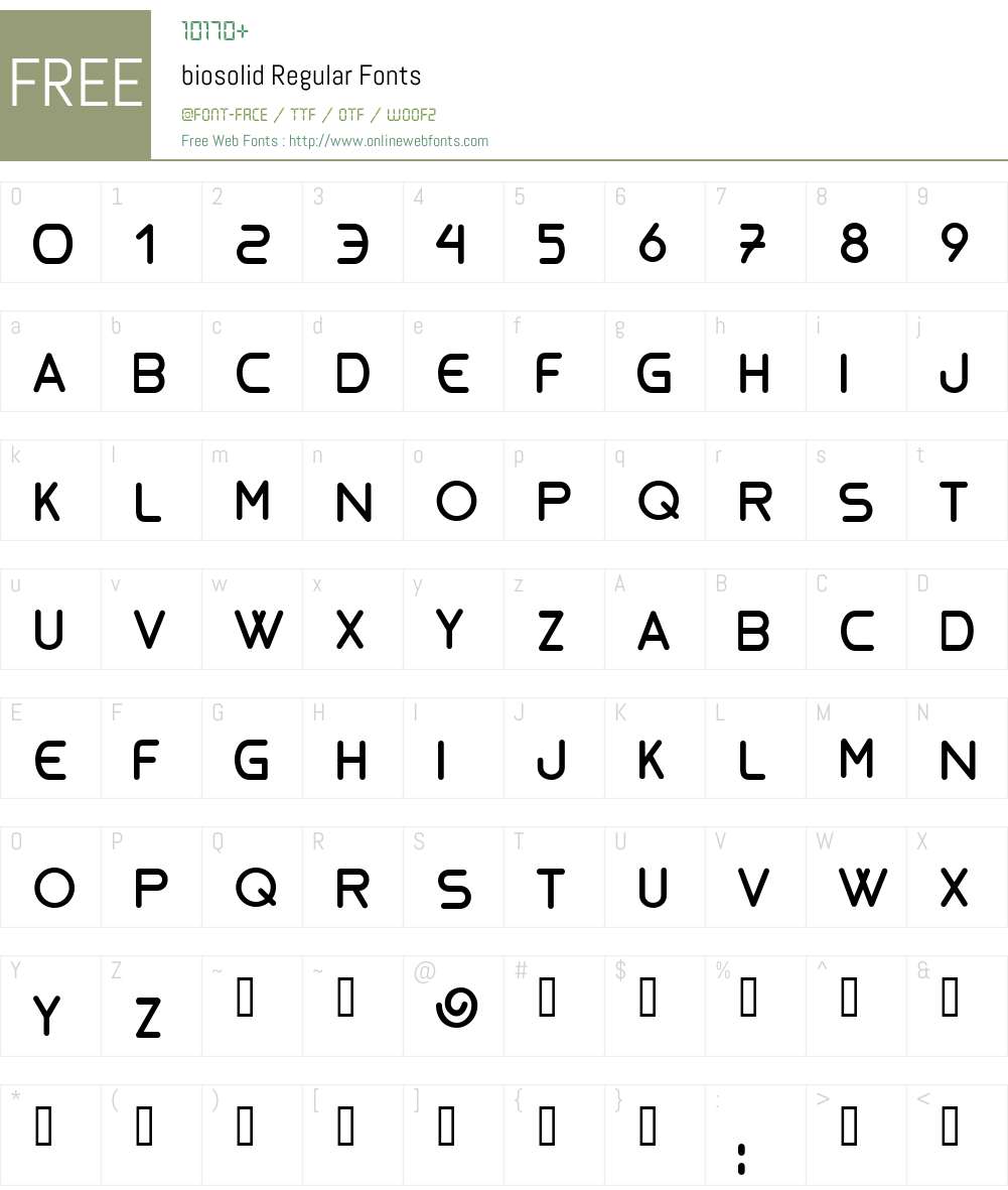biosolid Font Screenshots