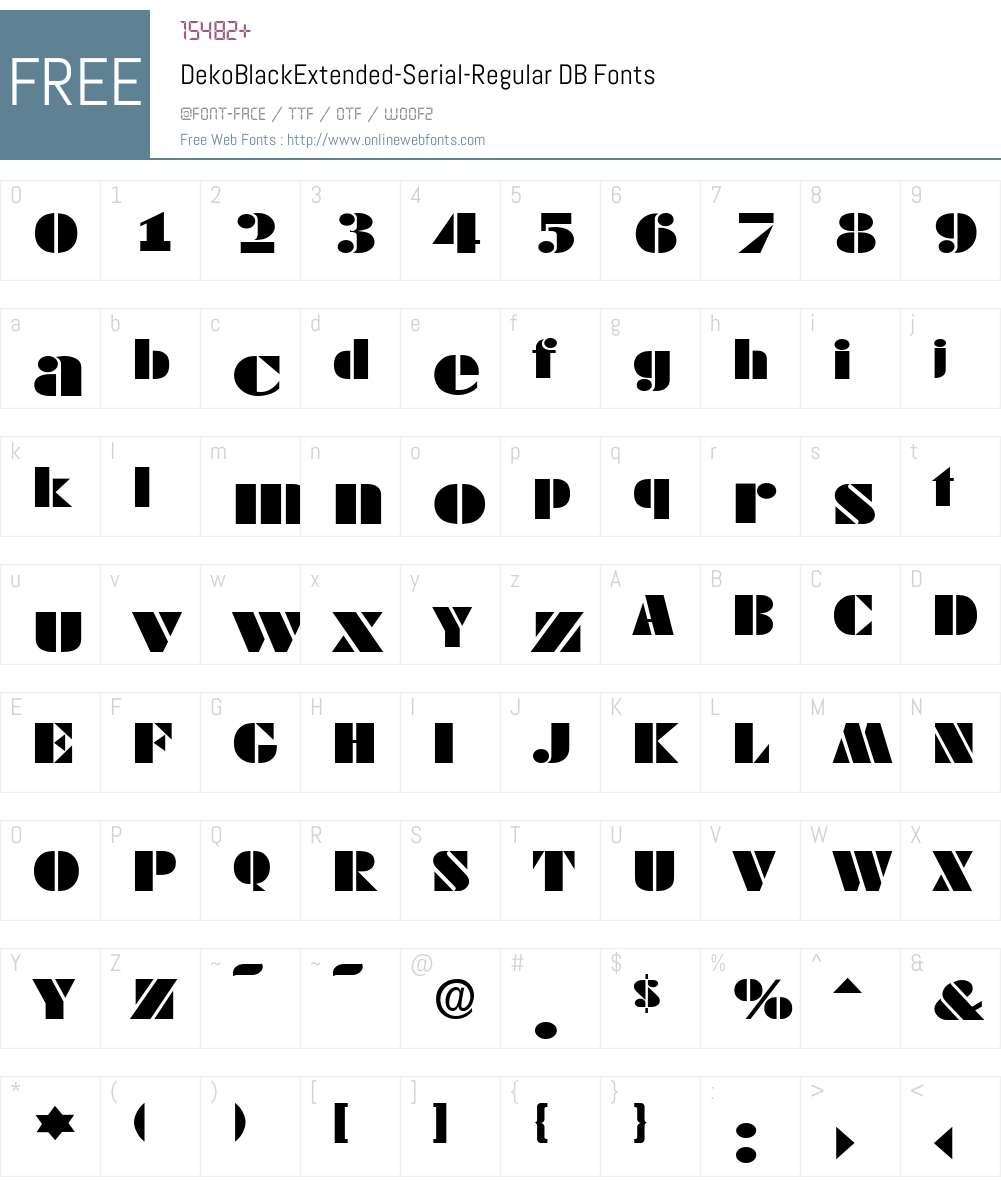 DekoBlackExtended-Serial DB Font Screenshots