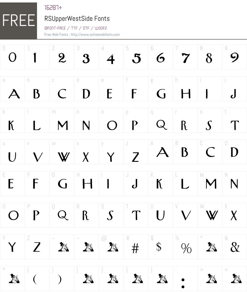 RSUpperWestSide Font Screenshots