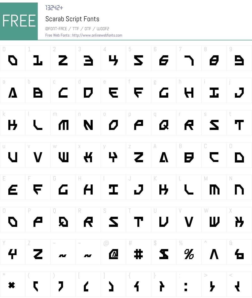 Scarab Script Font Screenshots