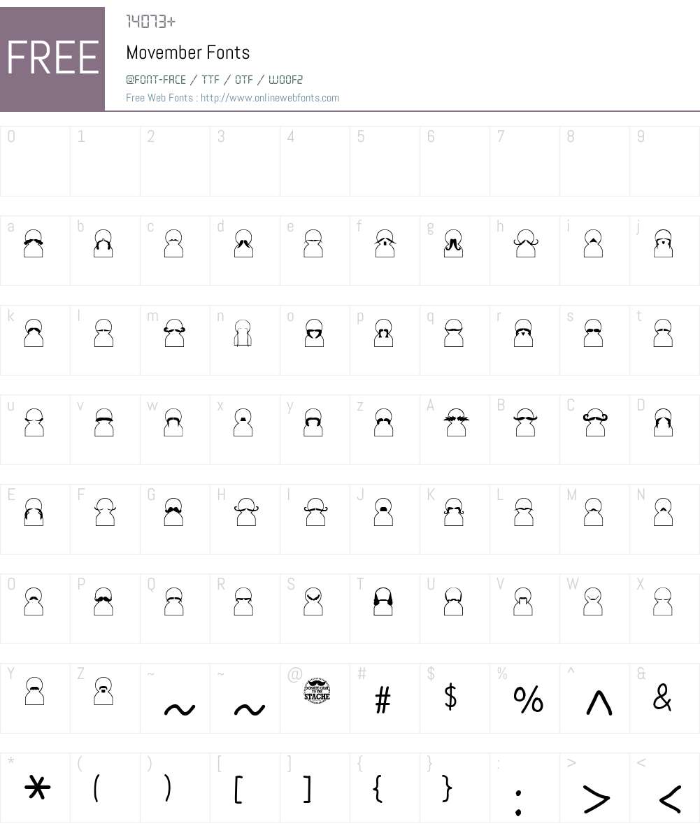 Movember Font Screenshots
