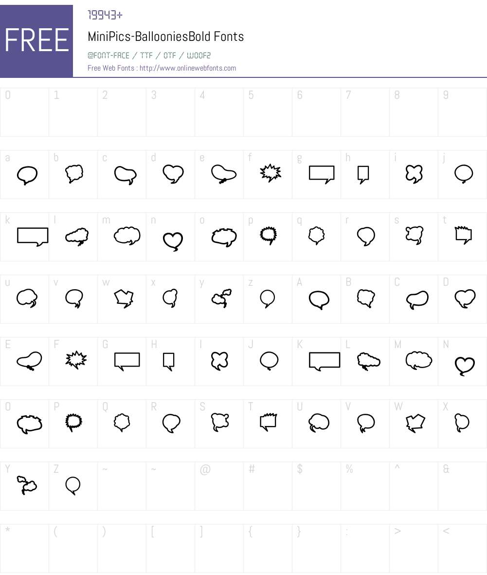 MiniPics Font Screenshots
