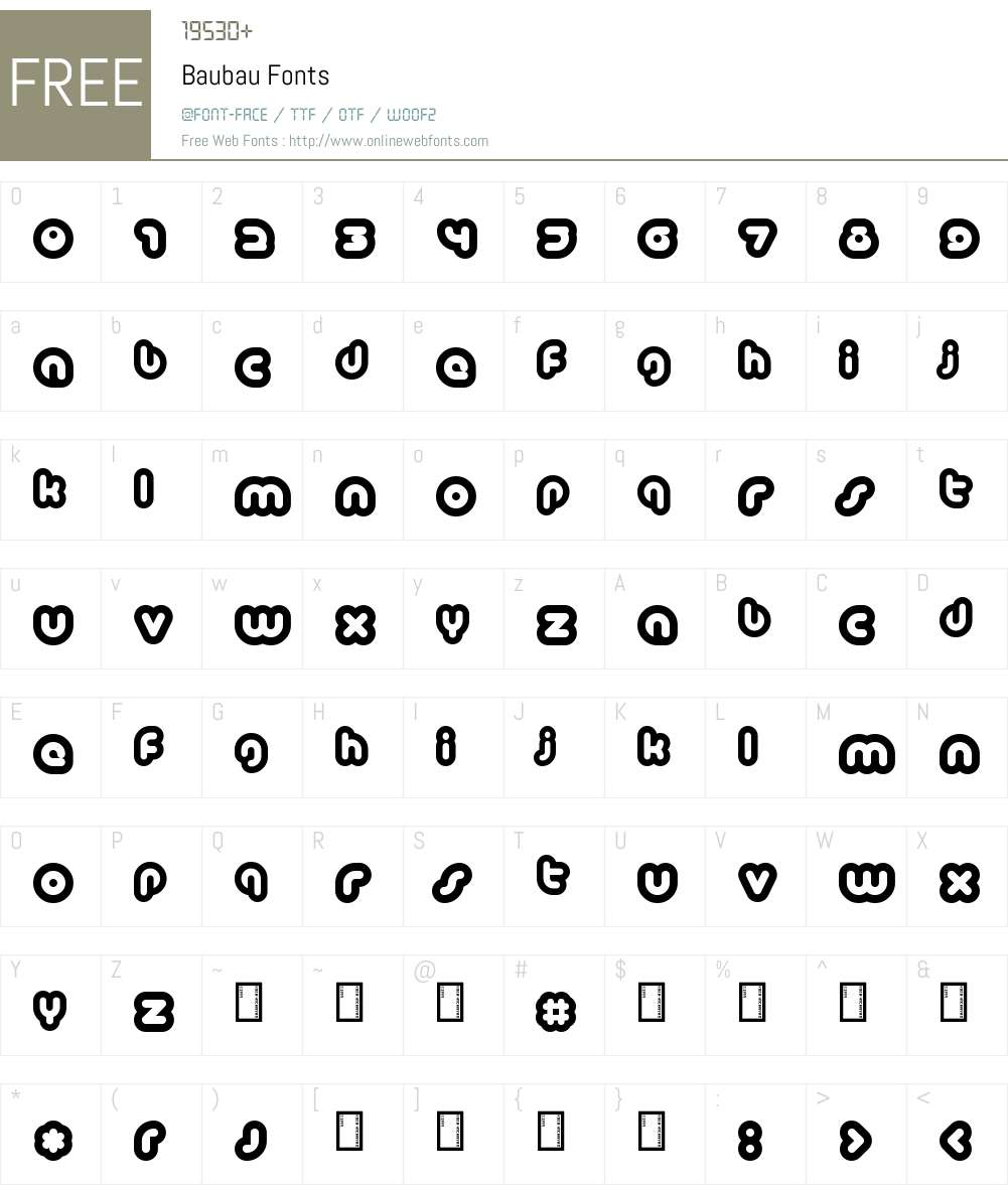 Baubau Font Screenshots