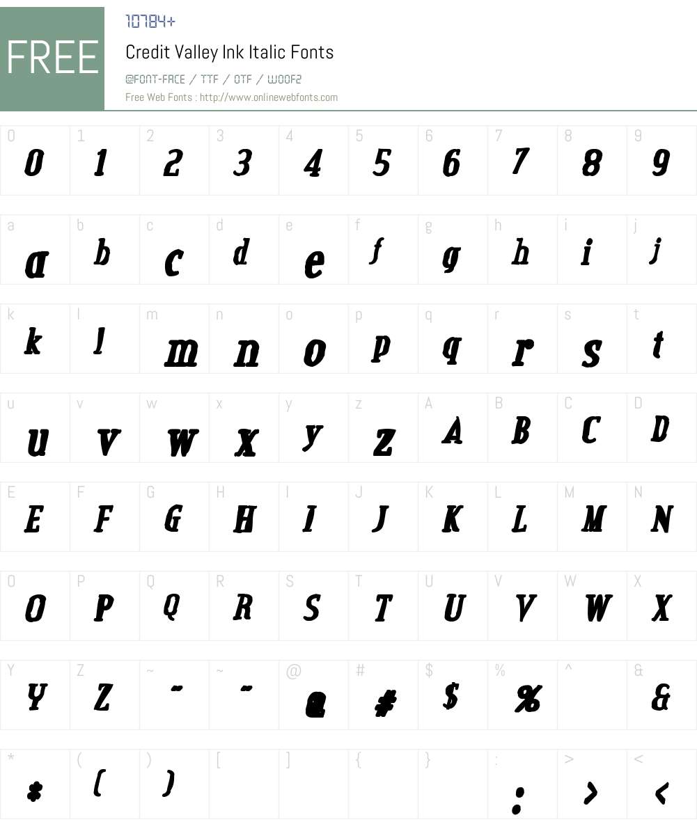 Credit Valley Ink Font Screenshots