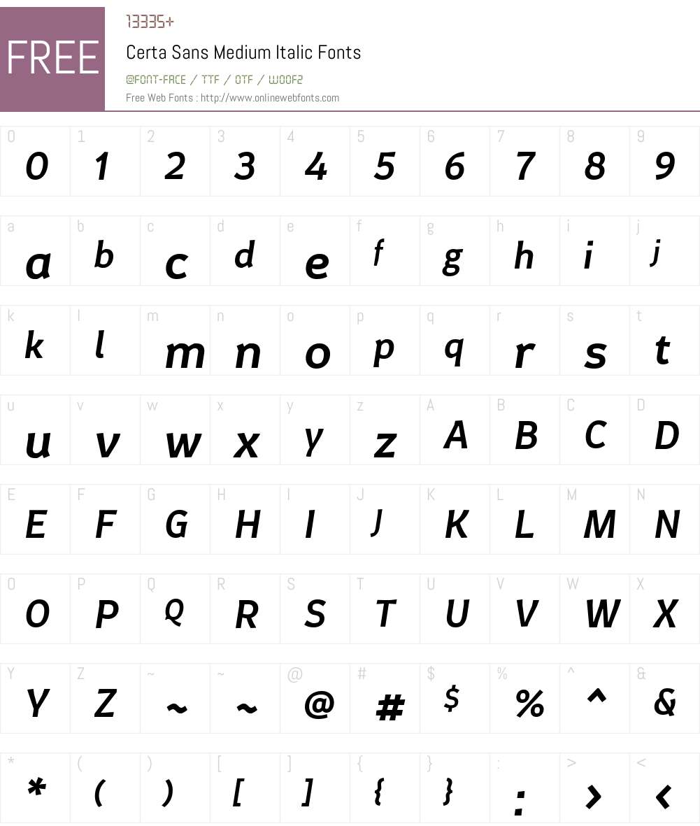 Certa Sans Font Screenshots