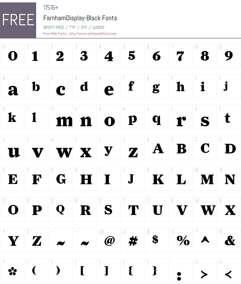 FarnhamDisplay-Black Font Screenshots