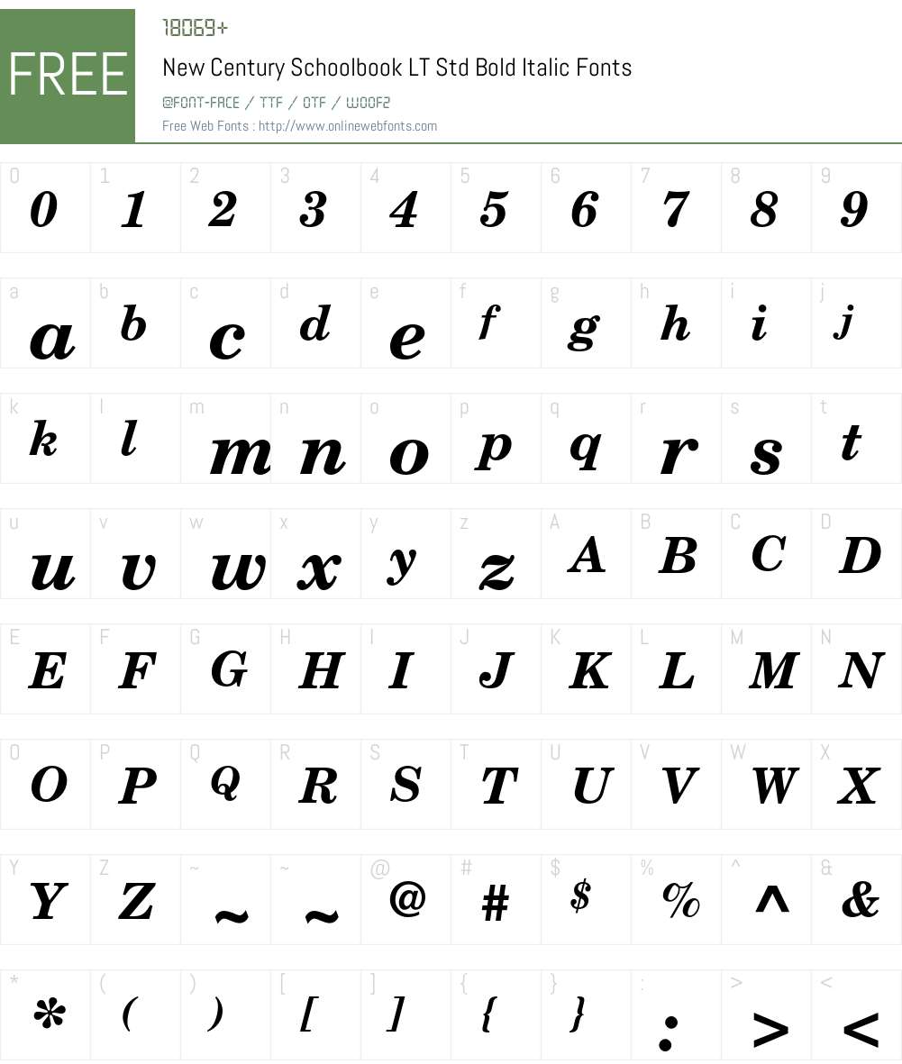 New Century Schoolbook LT Std Font Screenshots