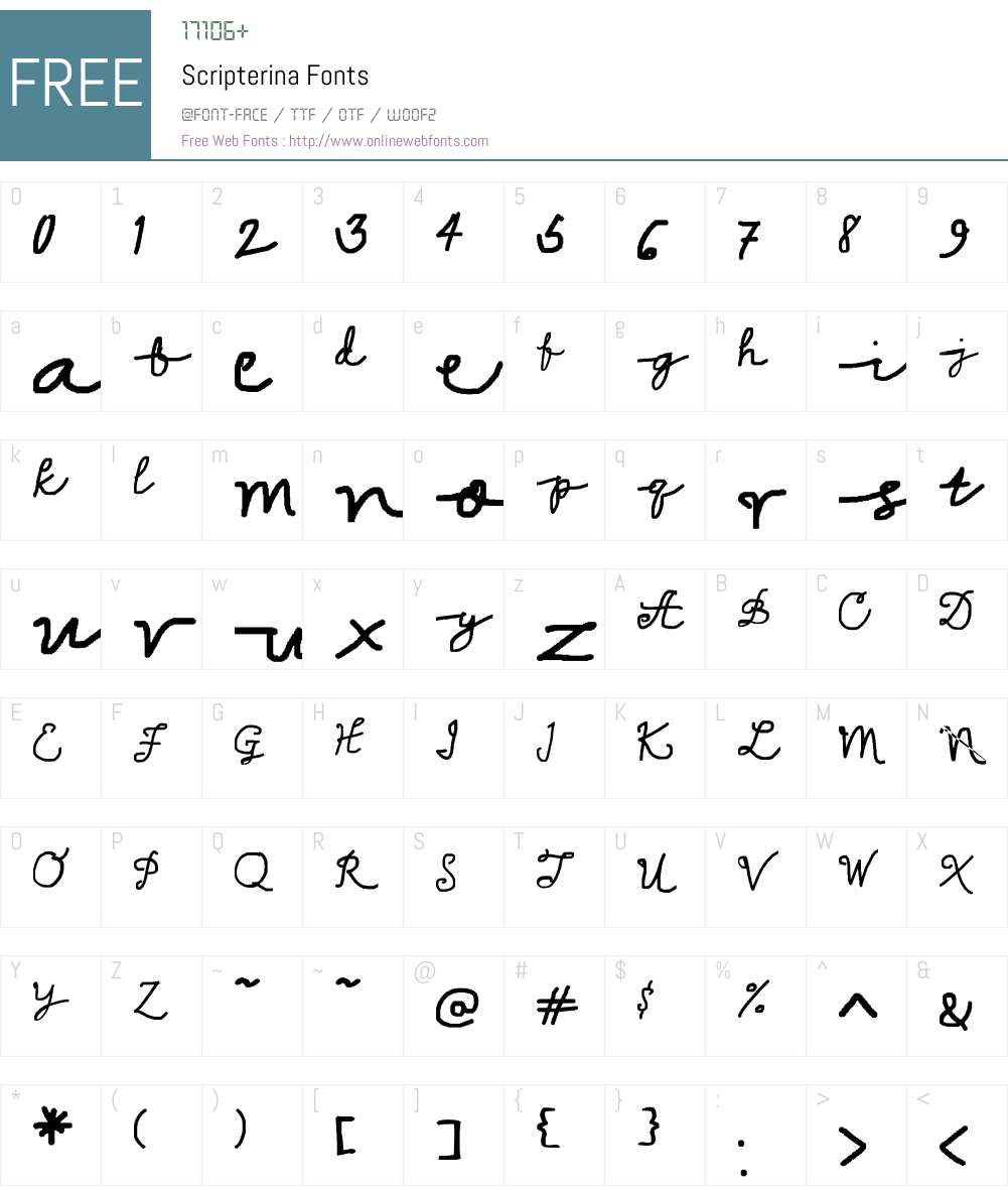 Scripterina Font Screenshots