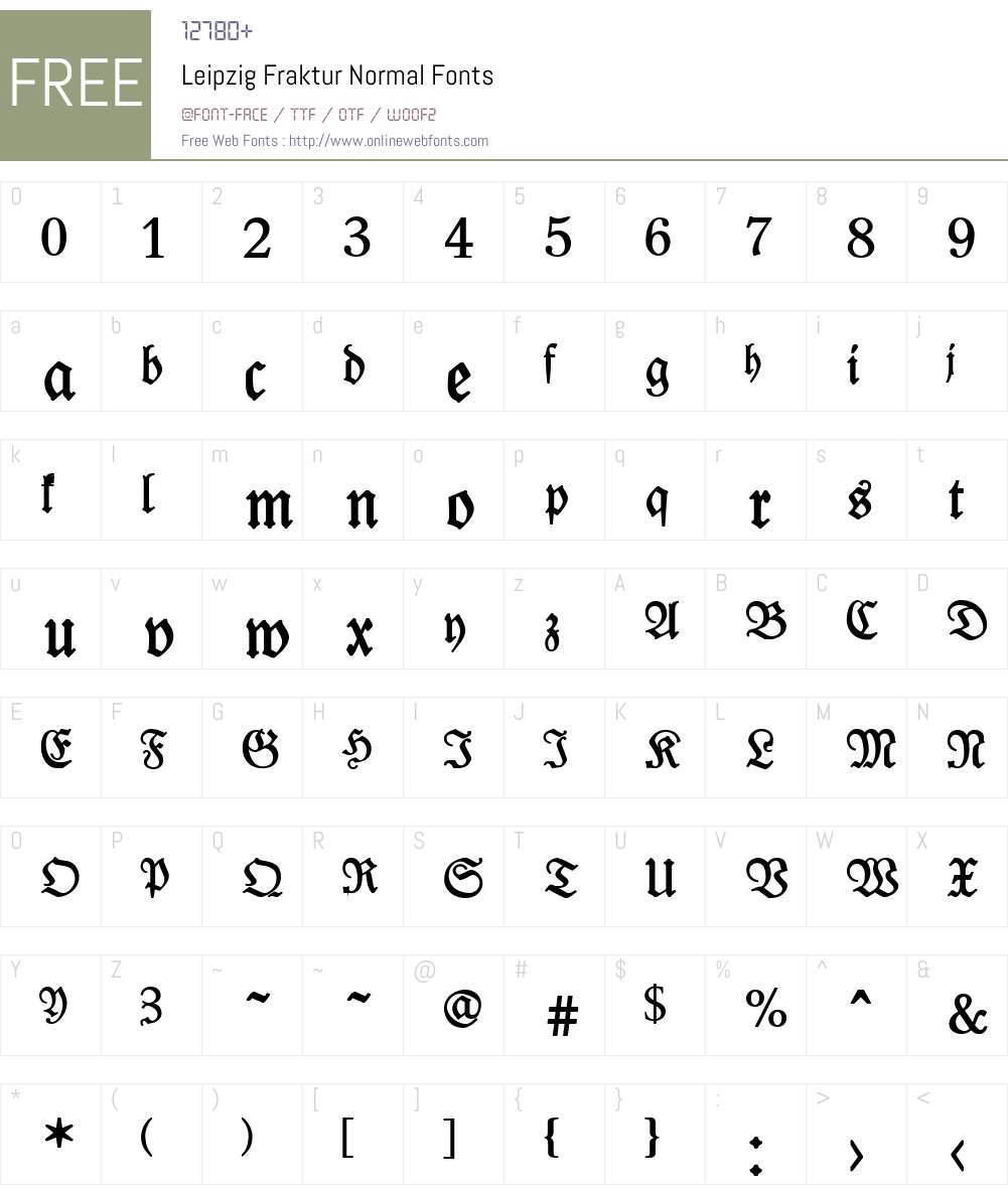 Leipzig Fraktur Font Screenshots