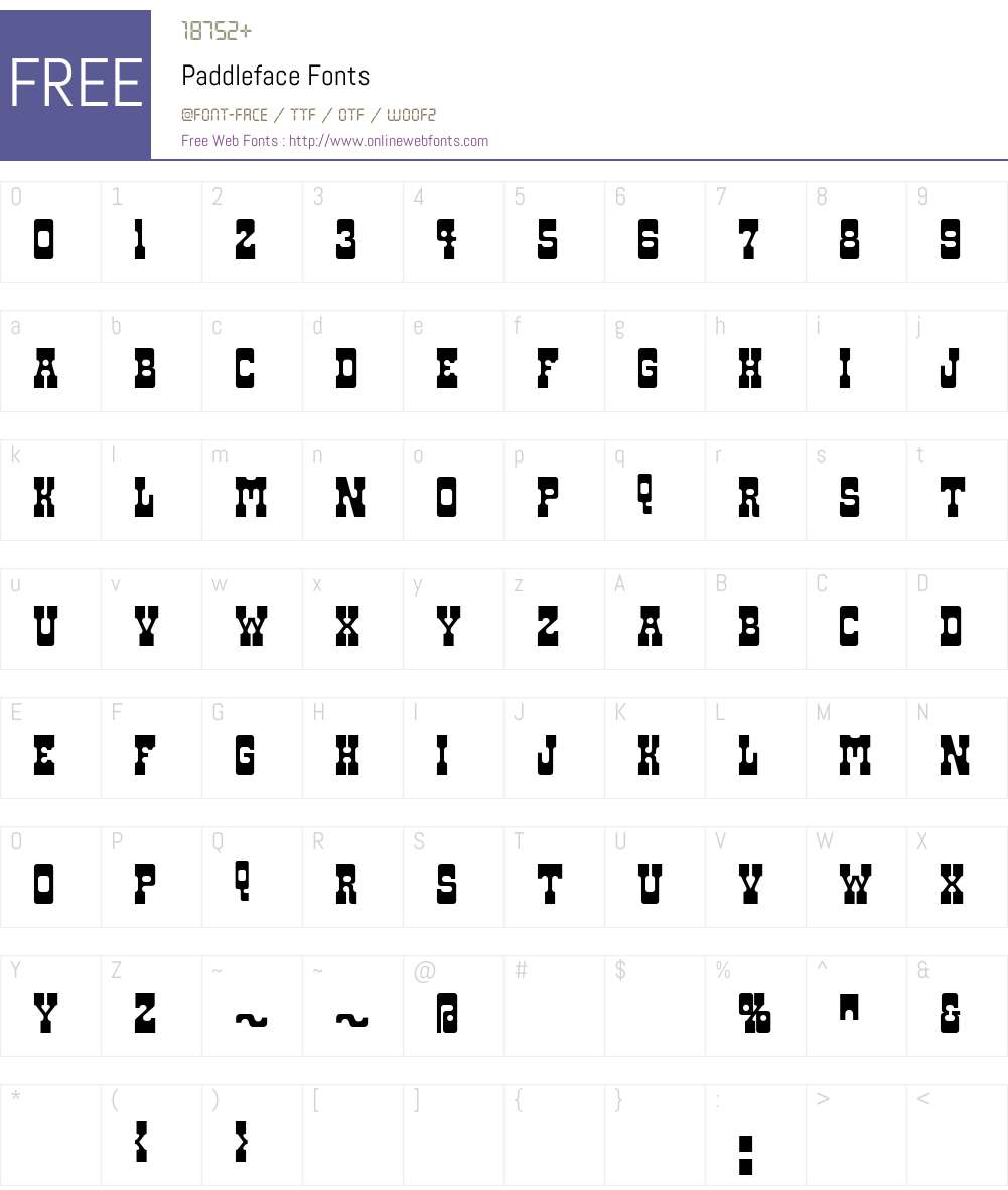 Paddleface Font Screenshots