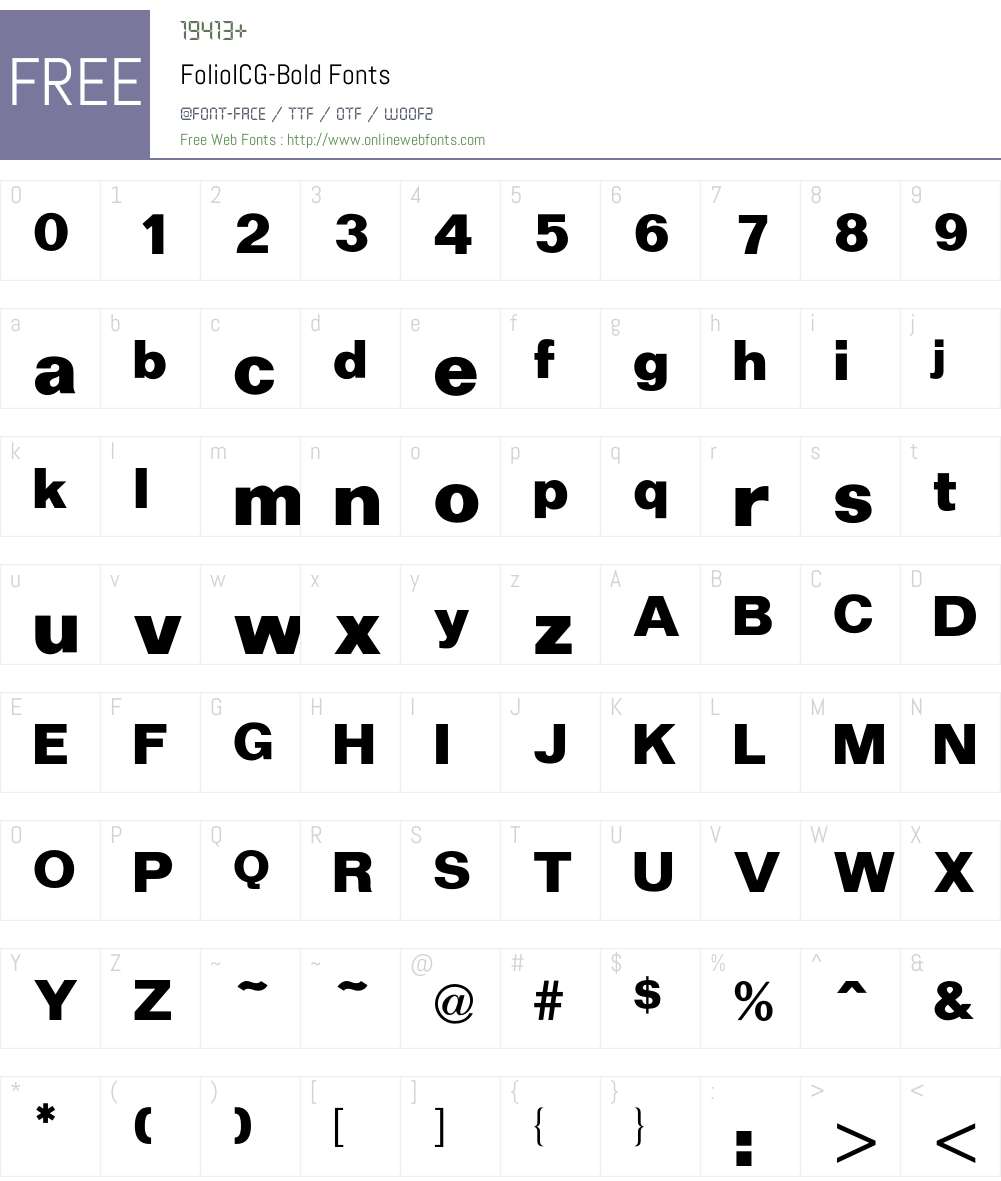 FolioICG Font Screenshots