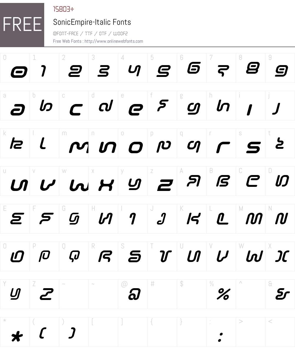SonicEmpire Font Screenshots