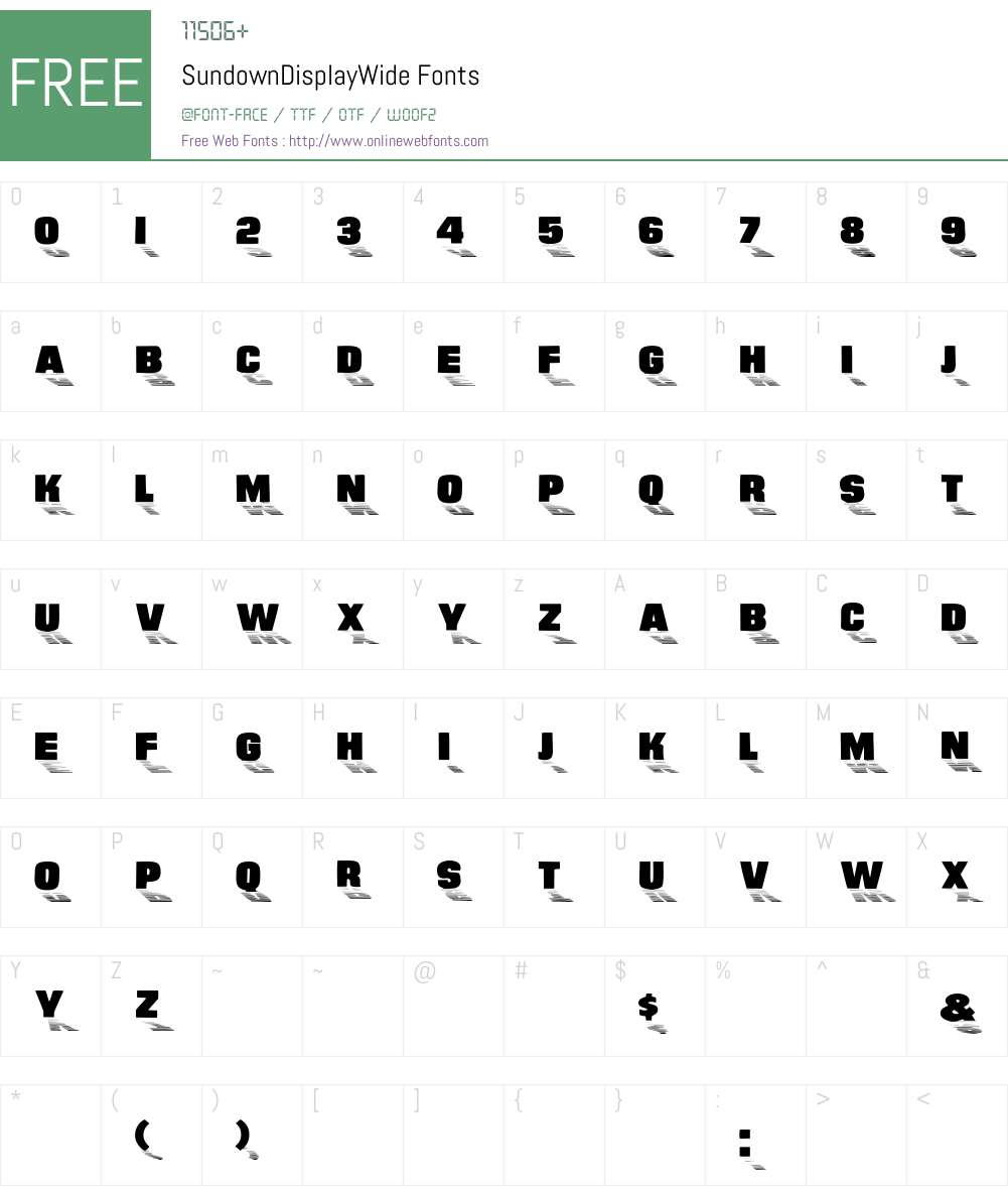 SundownDisplayWide Font Screenshots