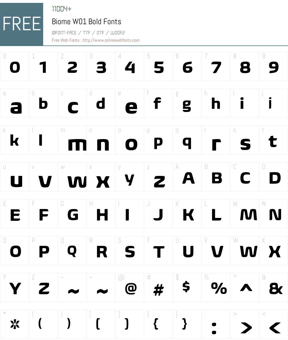 BiomeW01-Bold Font Screenshots