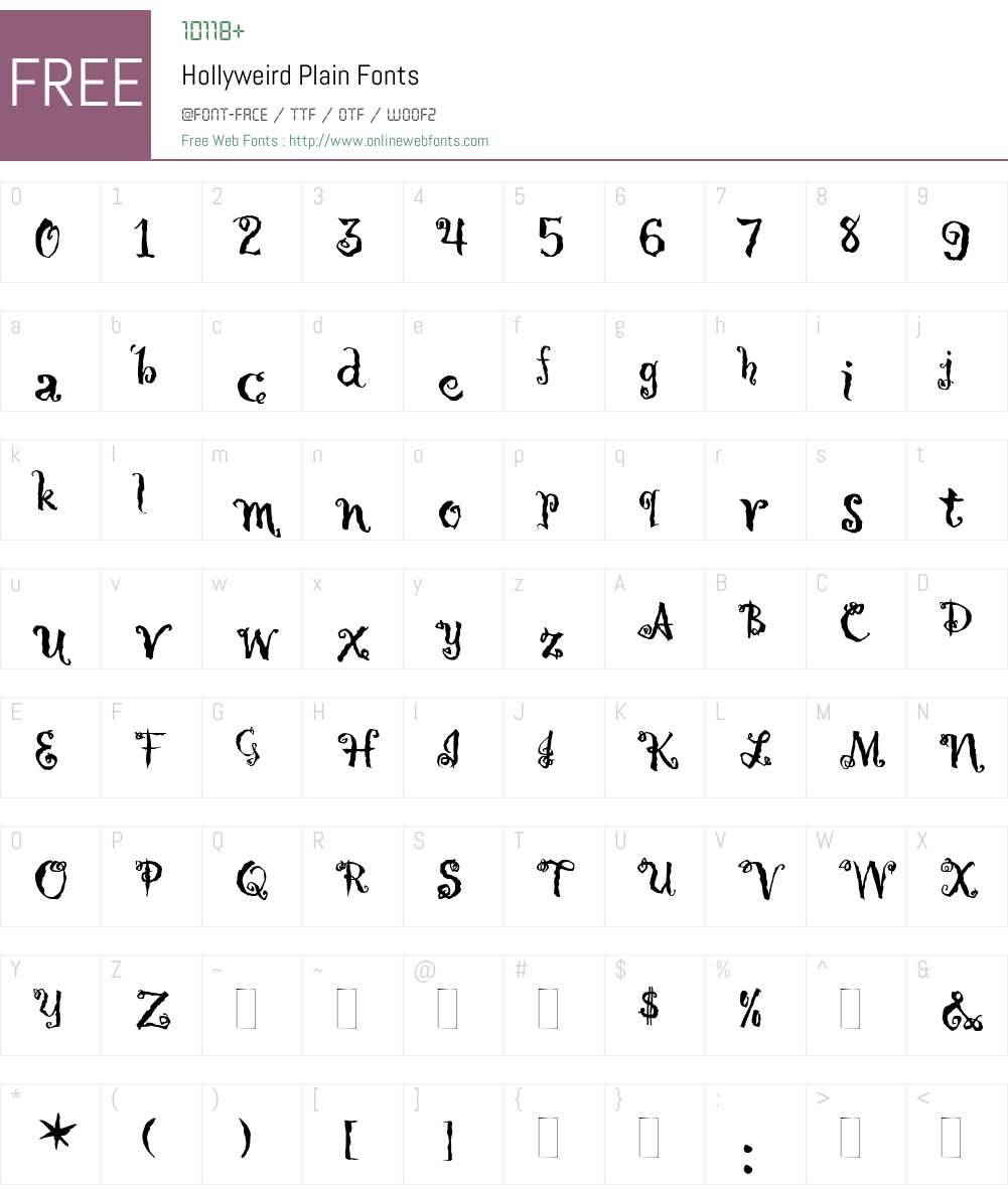 Hollyweird Font Screenshots
