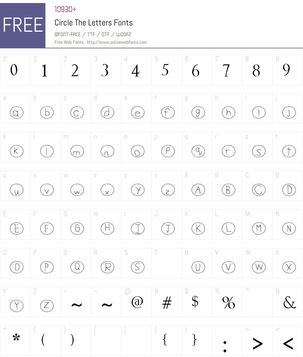 Circle The Letters Font Screenshots
