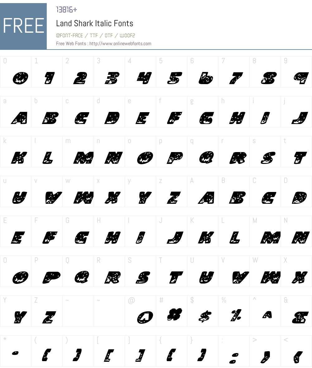 Land Shark Italic Font Screenshots