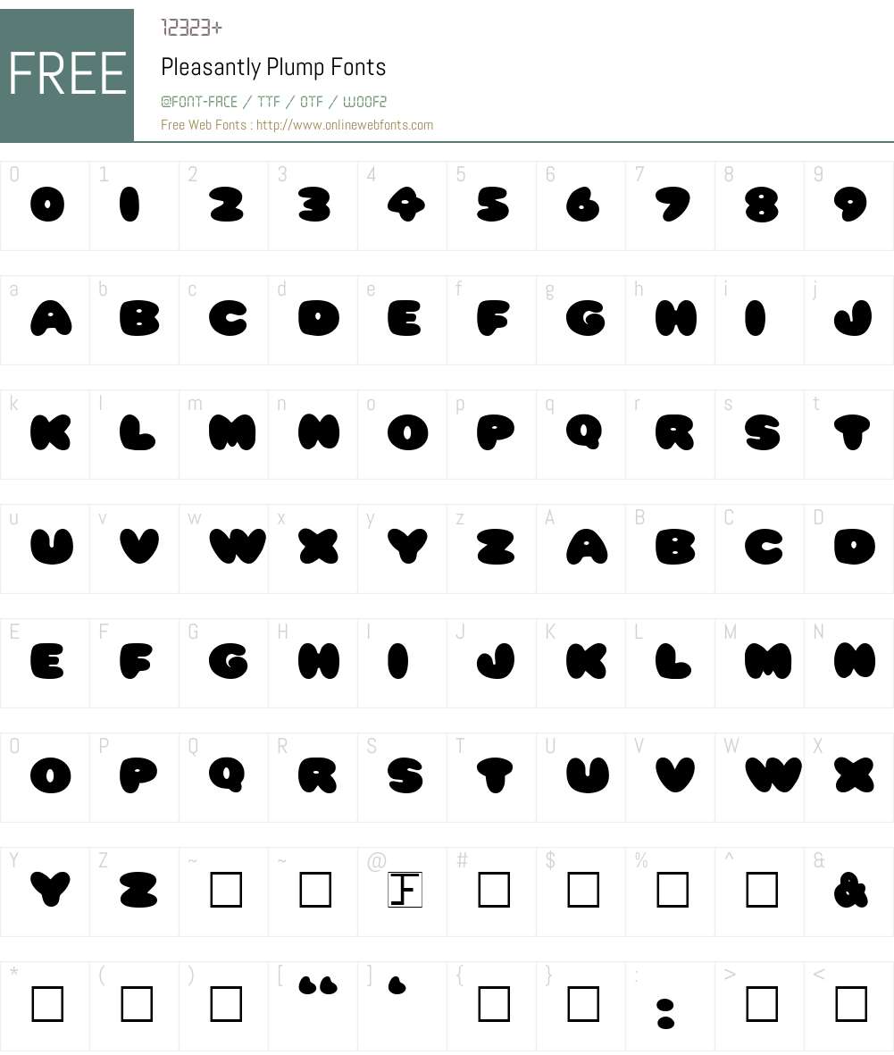Pleasantly Plump Font Screenshots