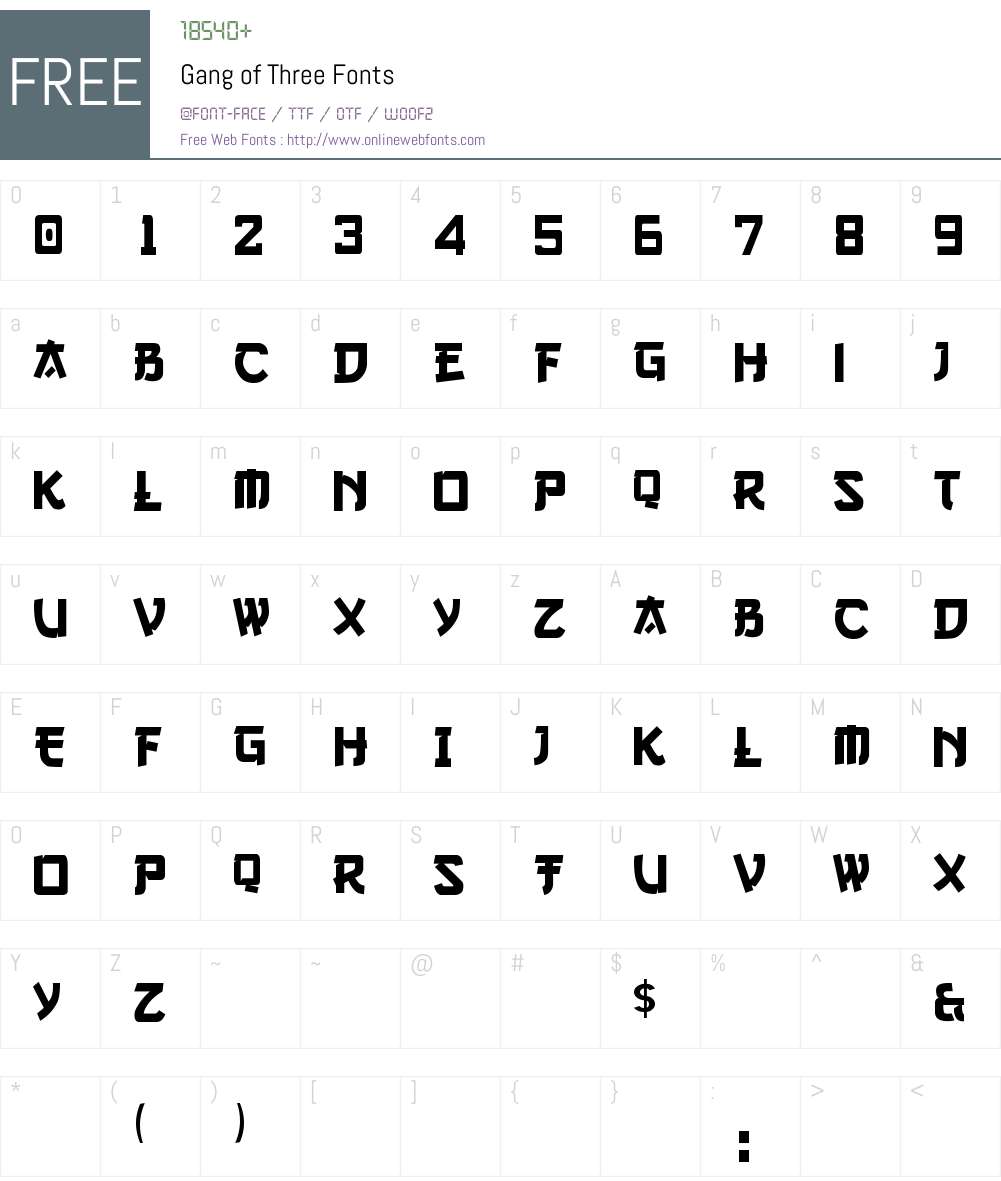 Gang of Three Font Screenshots