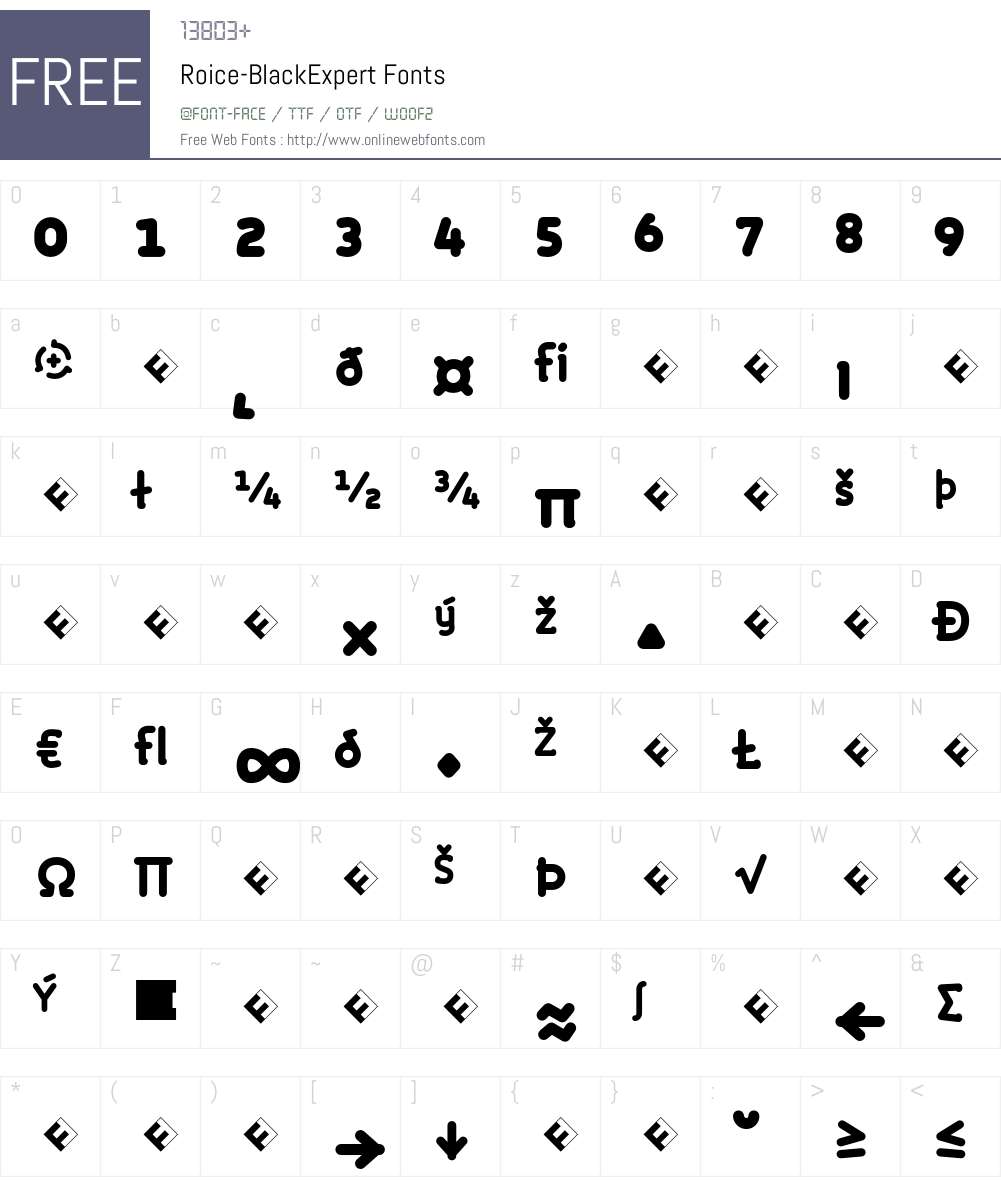Roice-BlackExpert Font Screenshots