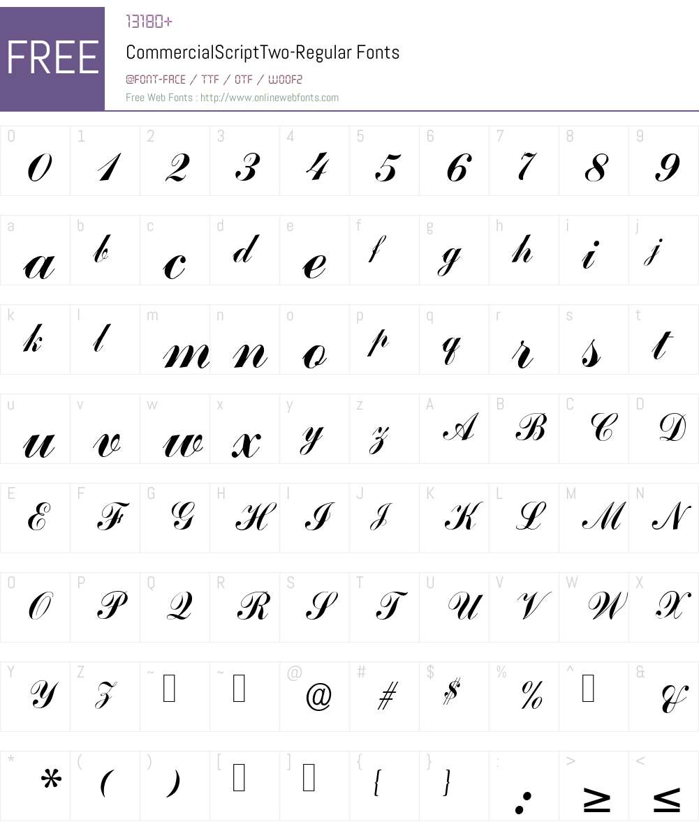 CommercialScriptTwo Font Screenshots