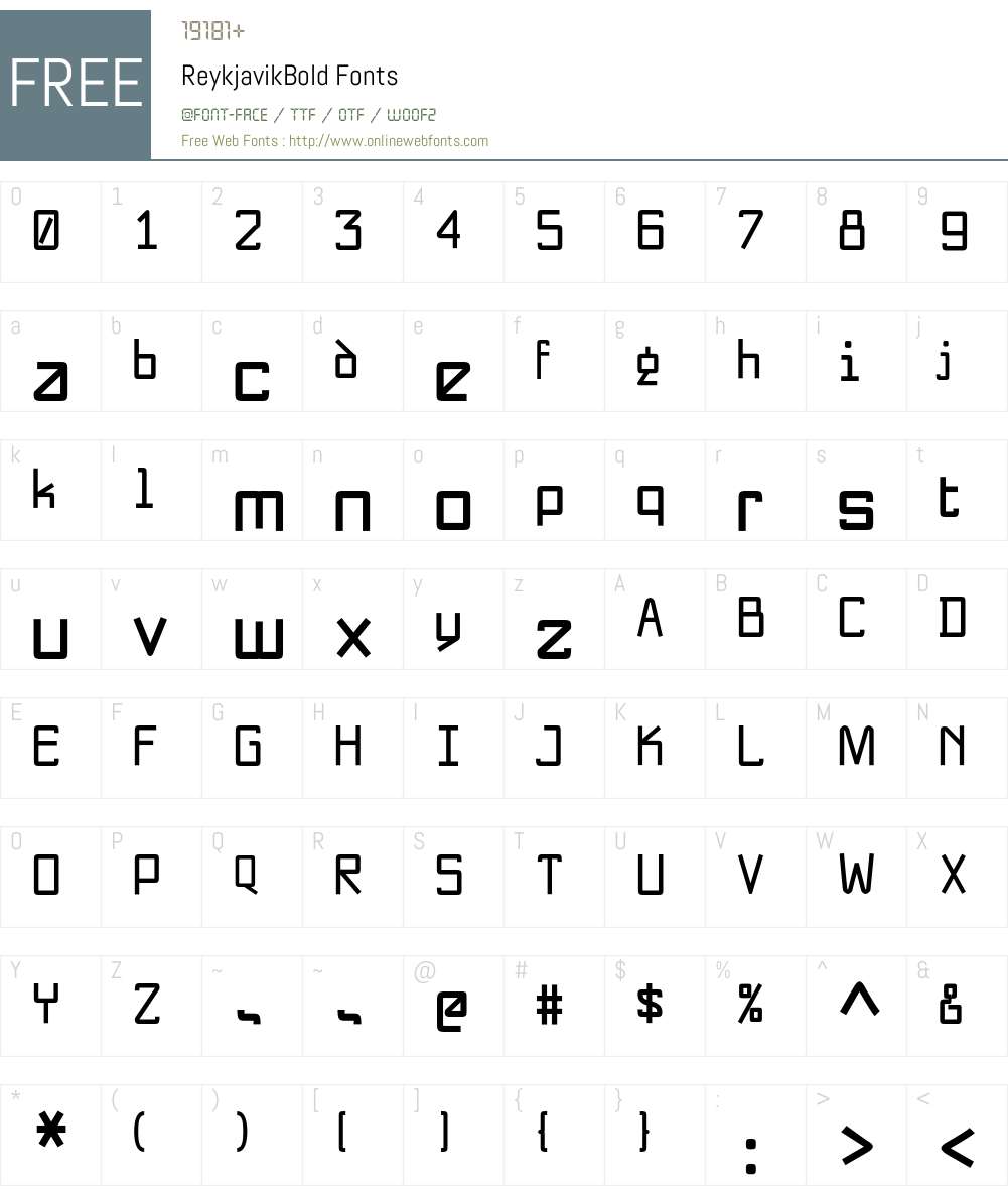ReykjavikBold Font Screenshots