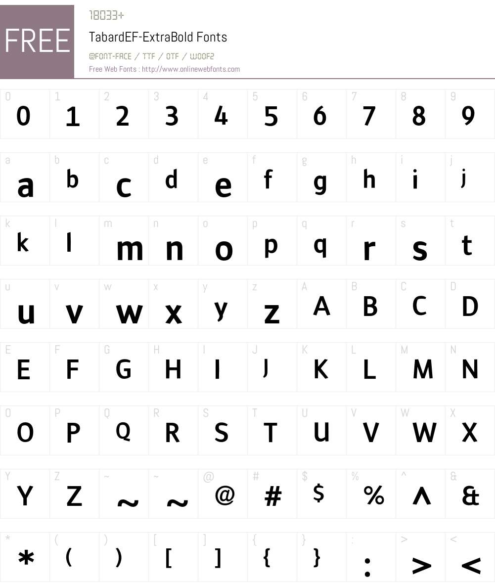 TabardEF Font Screenshots