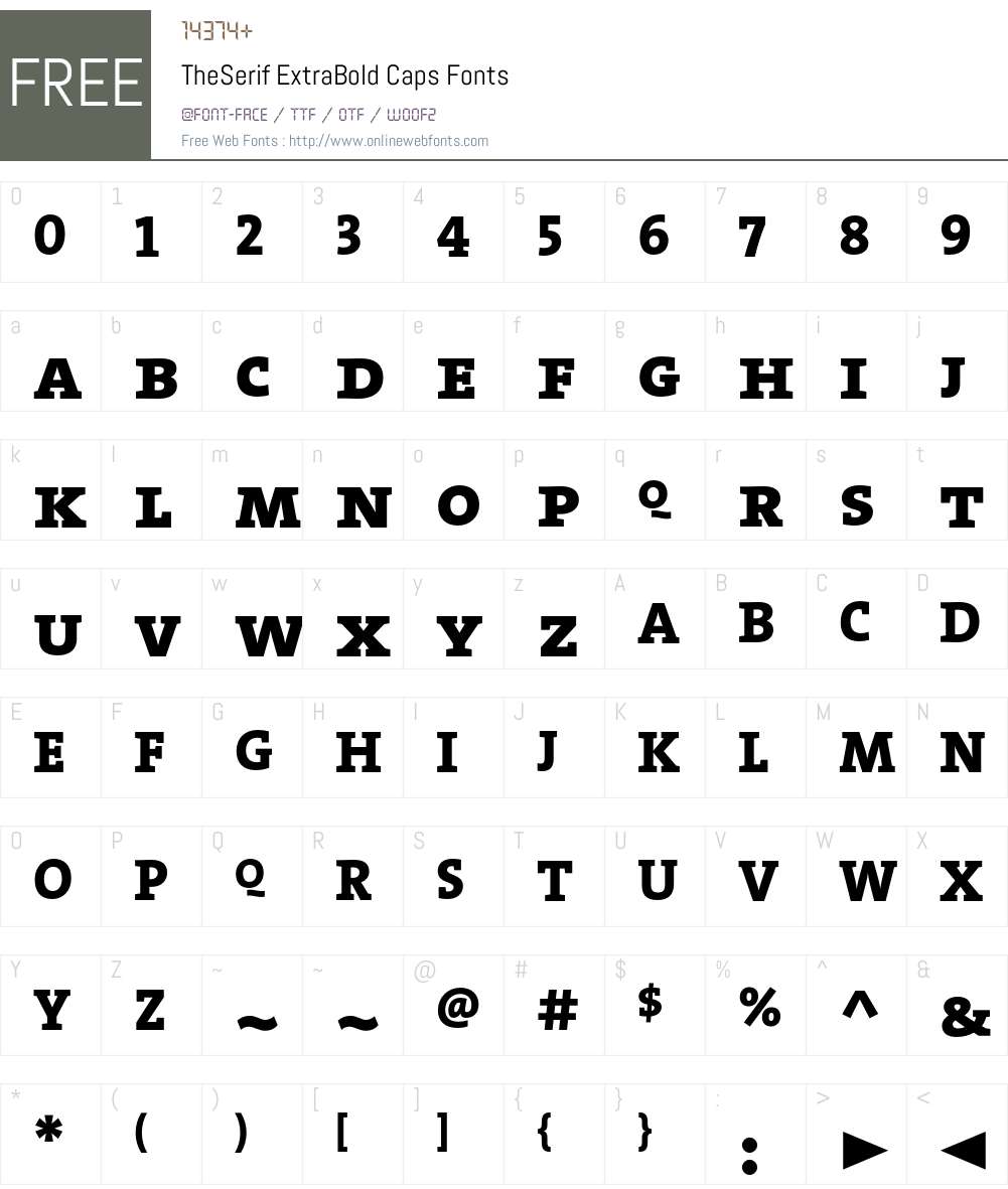 The Serif Extra Bold- Font Screenshots