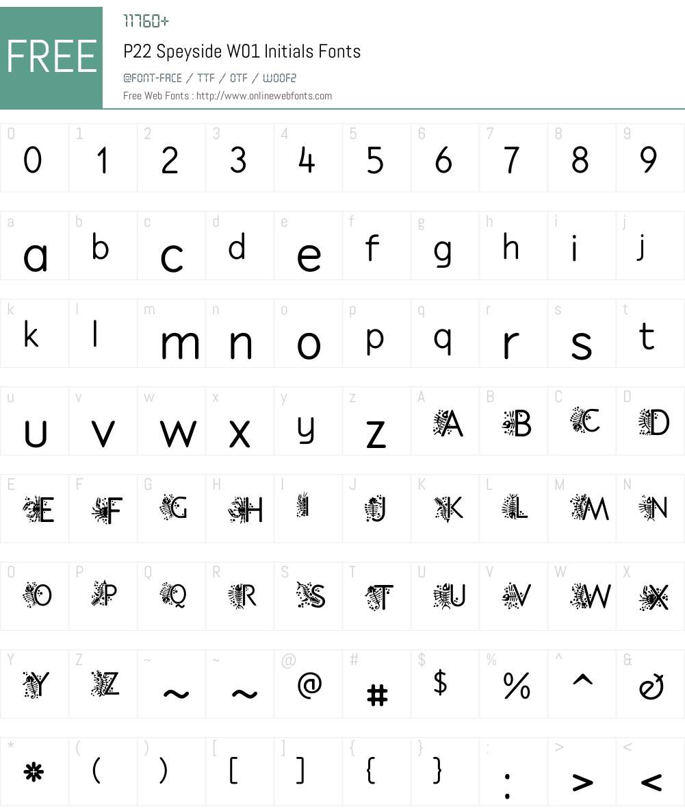 P22SpeysideW01-Initials Font Screenshots